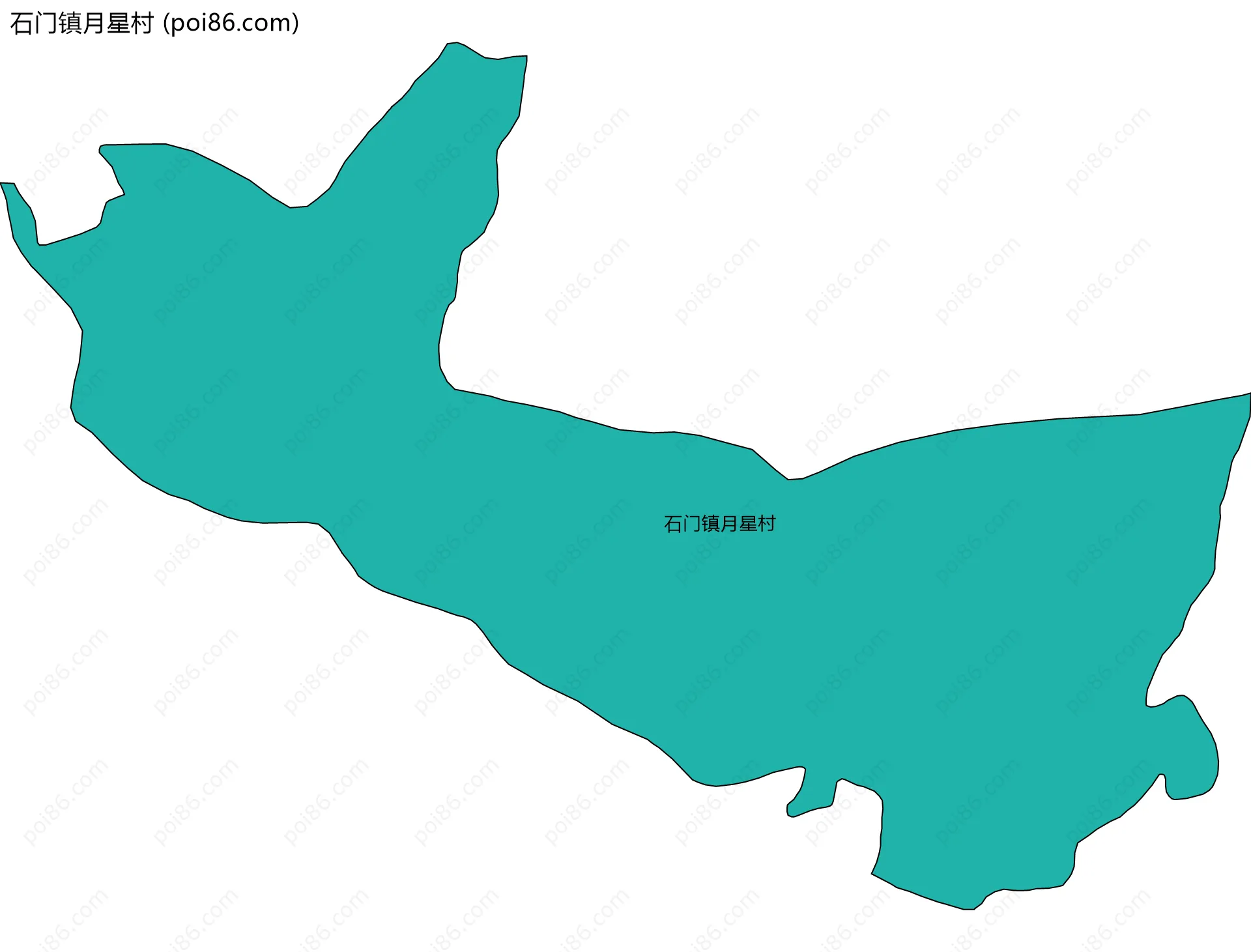 石门镇月星村边界地图