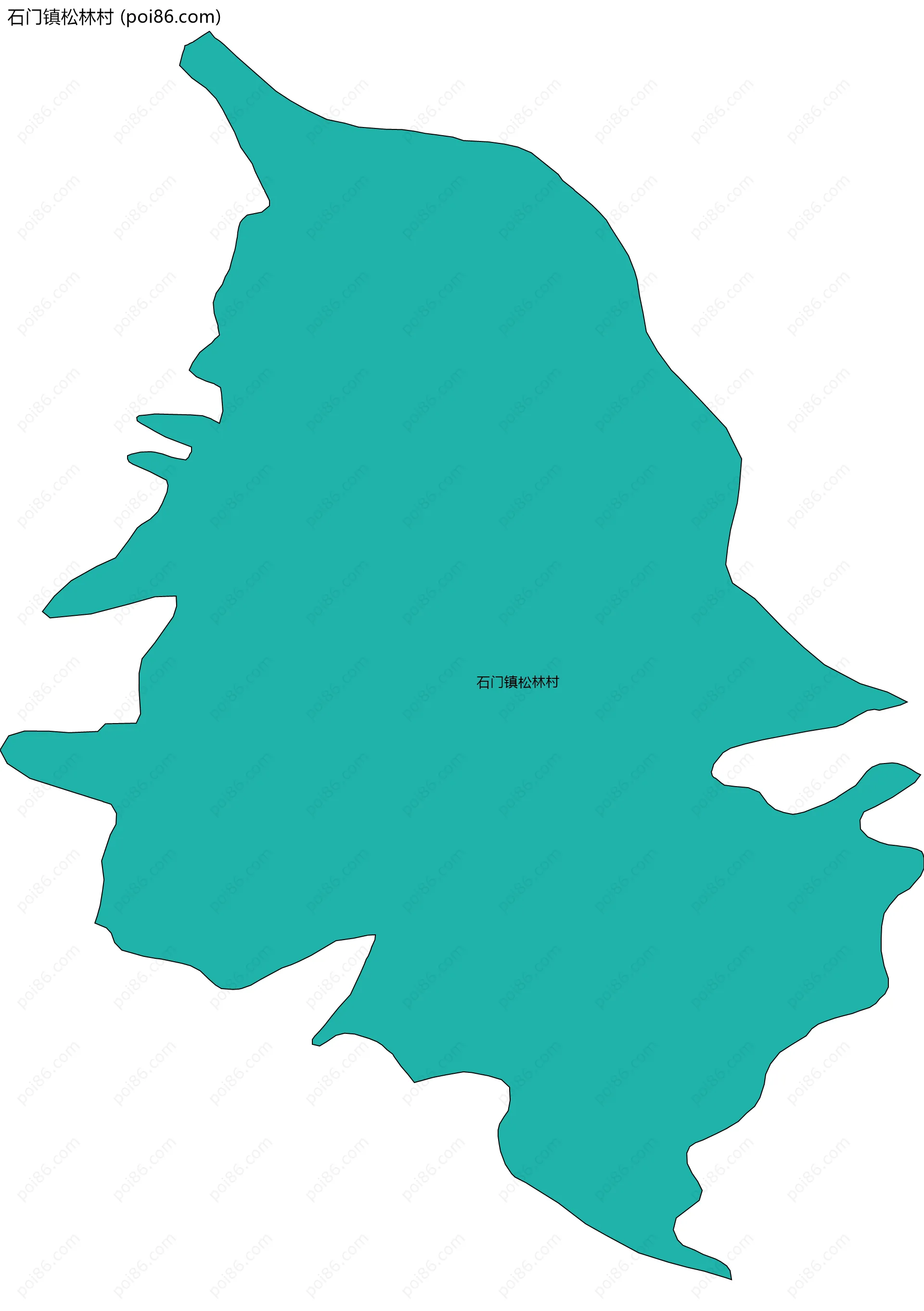 石门镇松林村边界地图