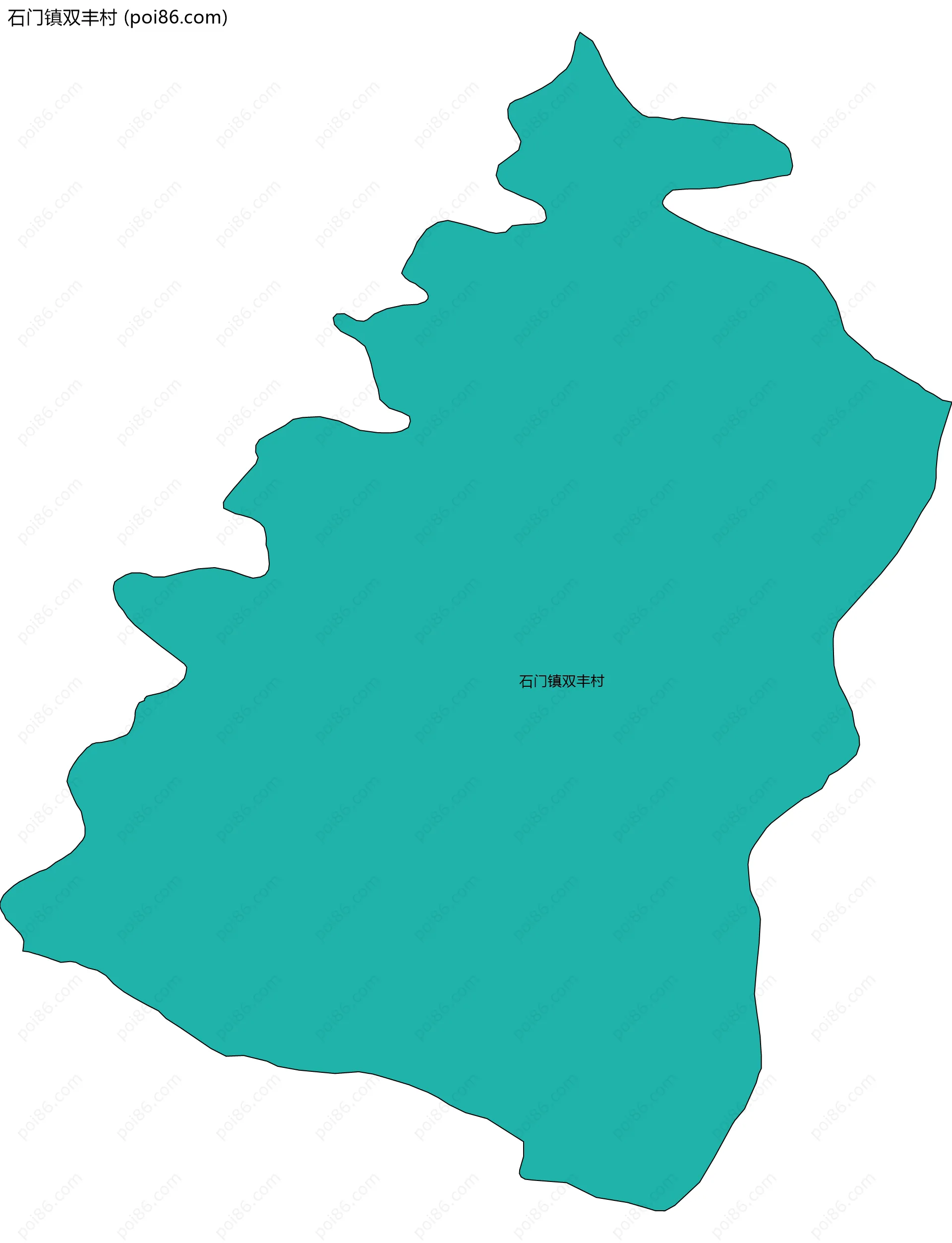 石门镇双丰村边界地图