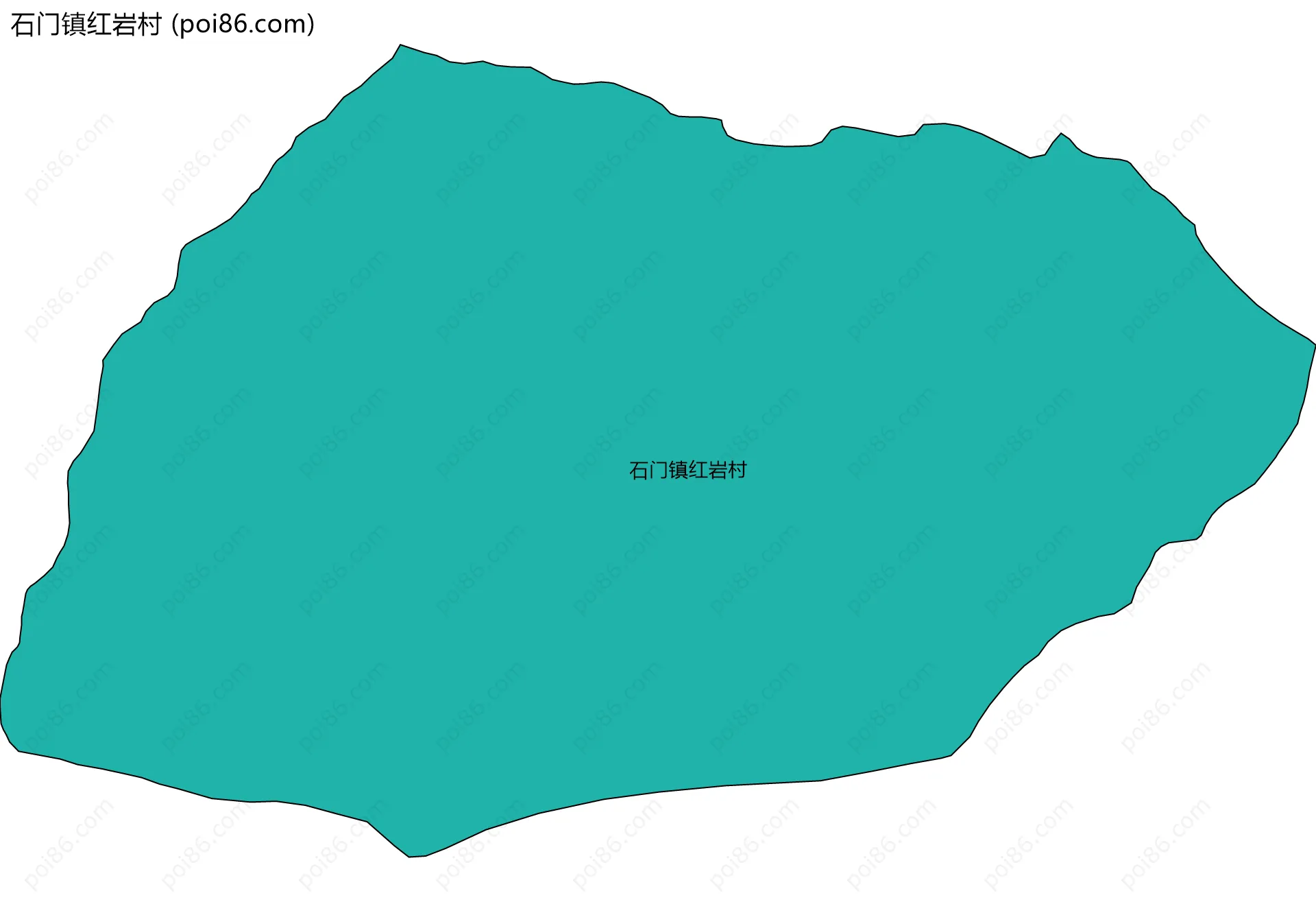 石门镇红岩村边界地图