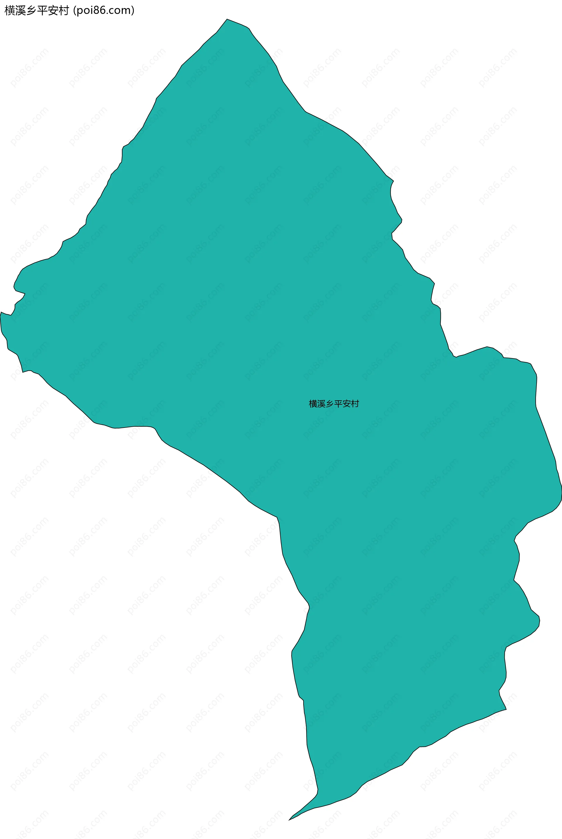 横溪乡平安村边界地图