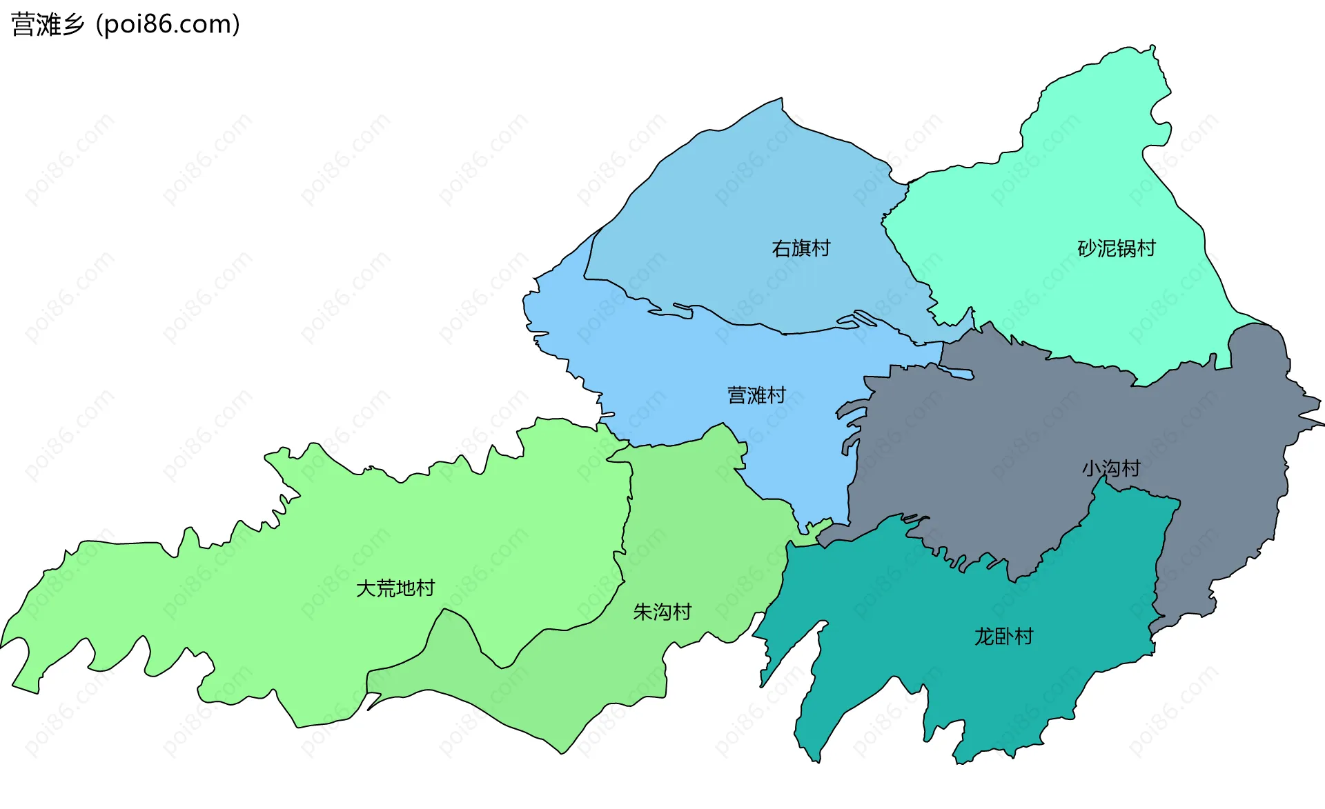 营滩乡边界地图(五级行政区划)