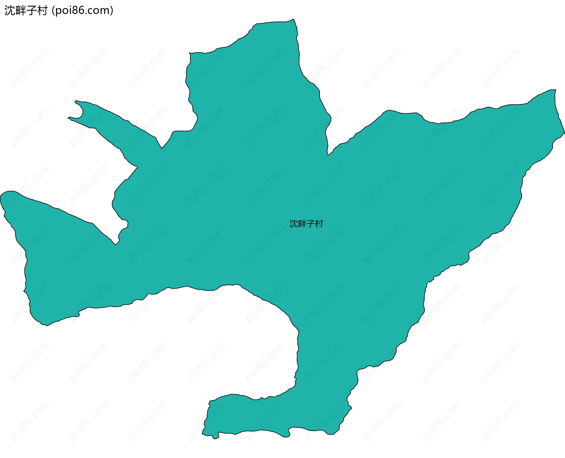 沈畔子村边界地图