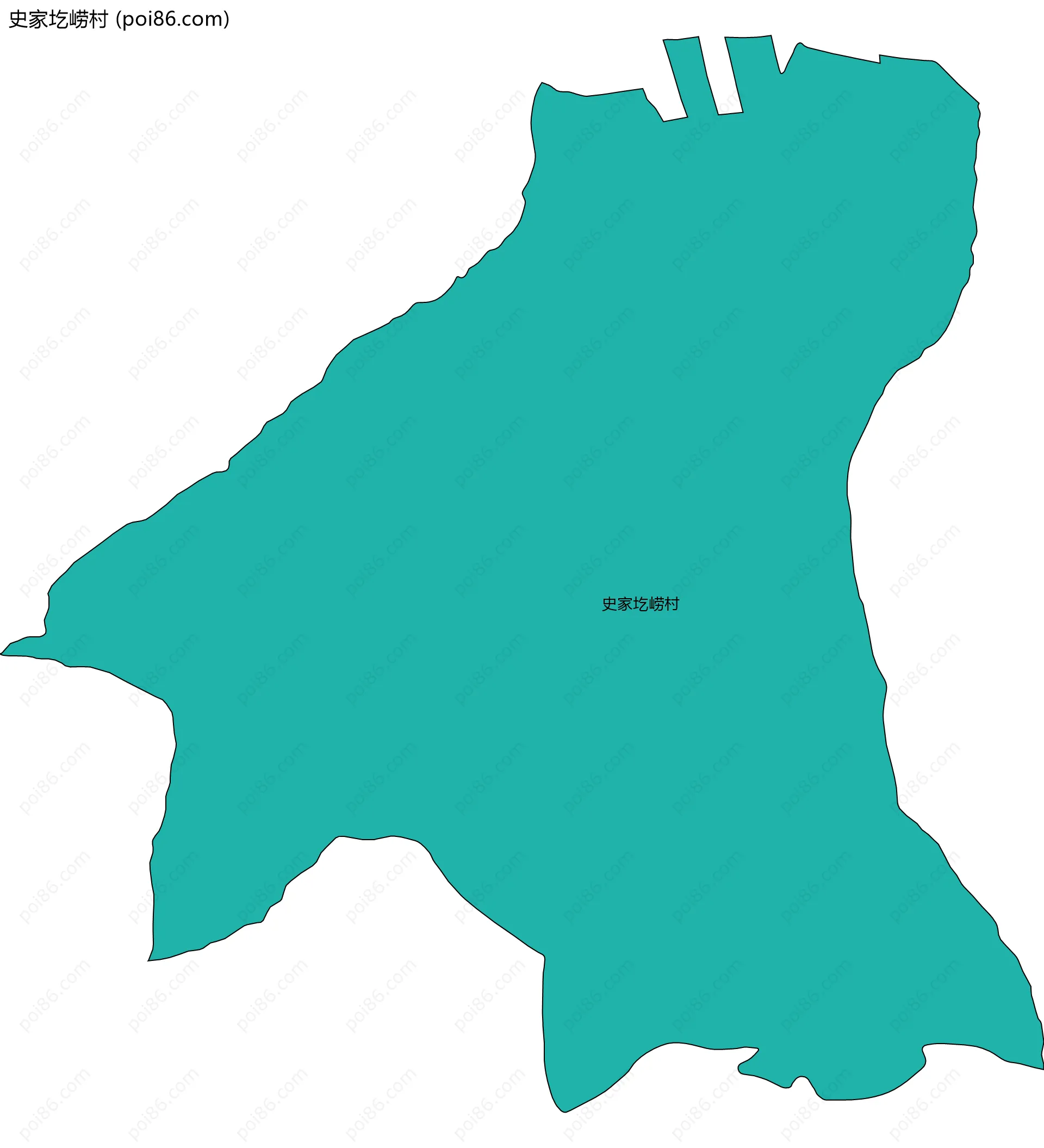 史家圪崂村边界地图