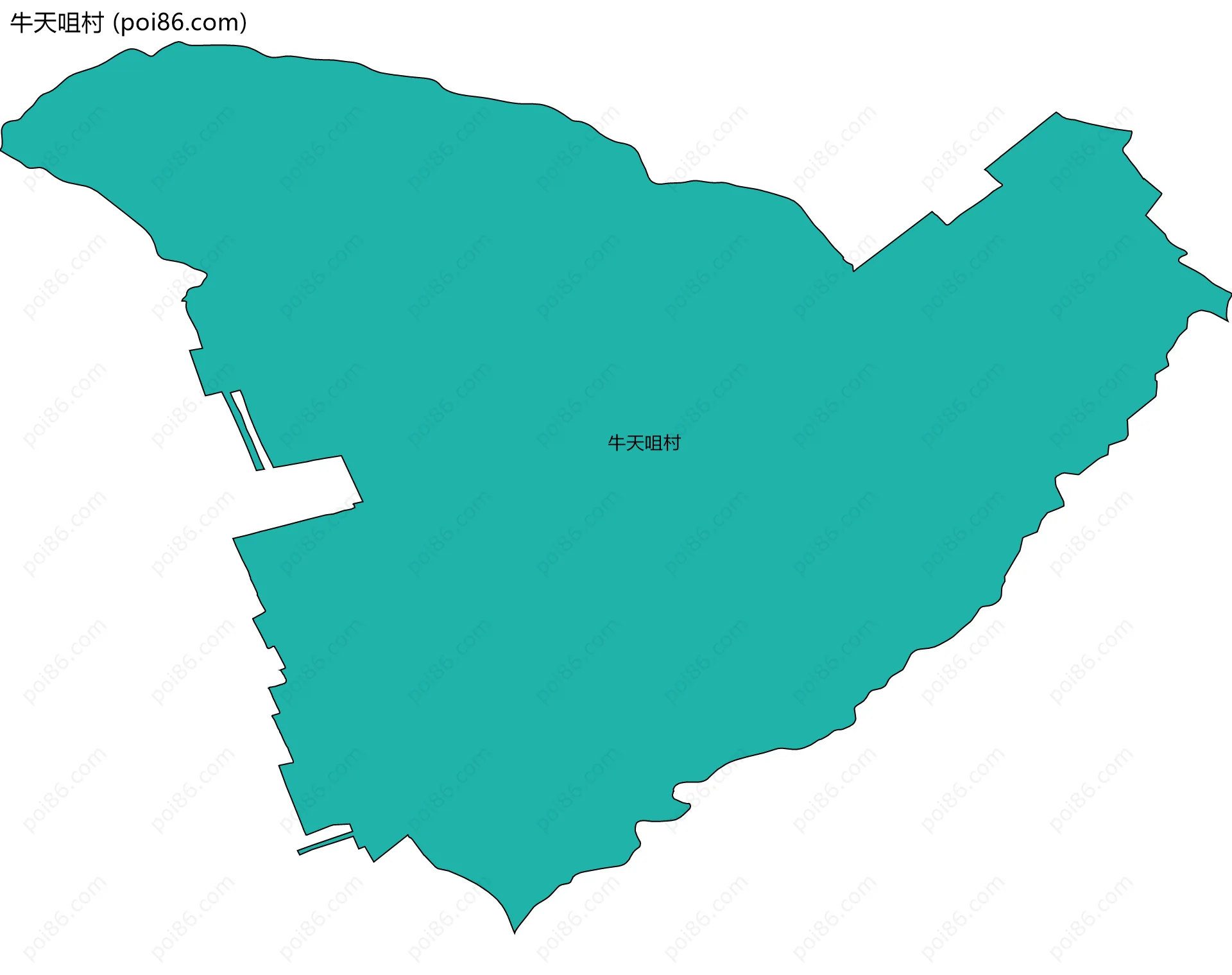 牛天咀村边界地图