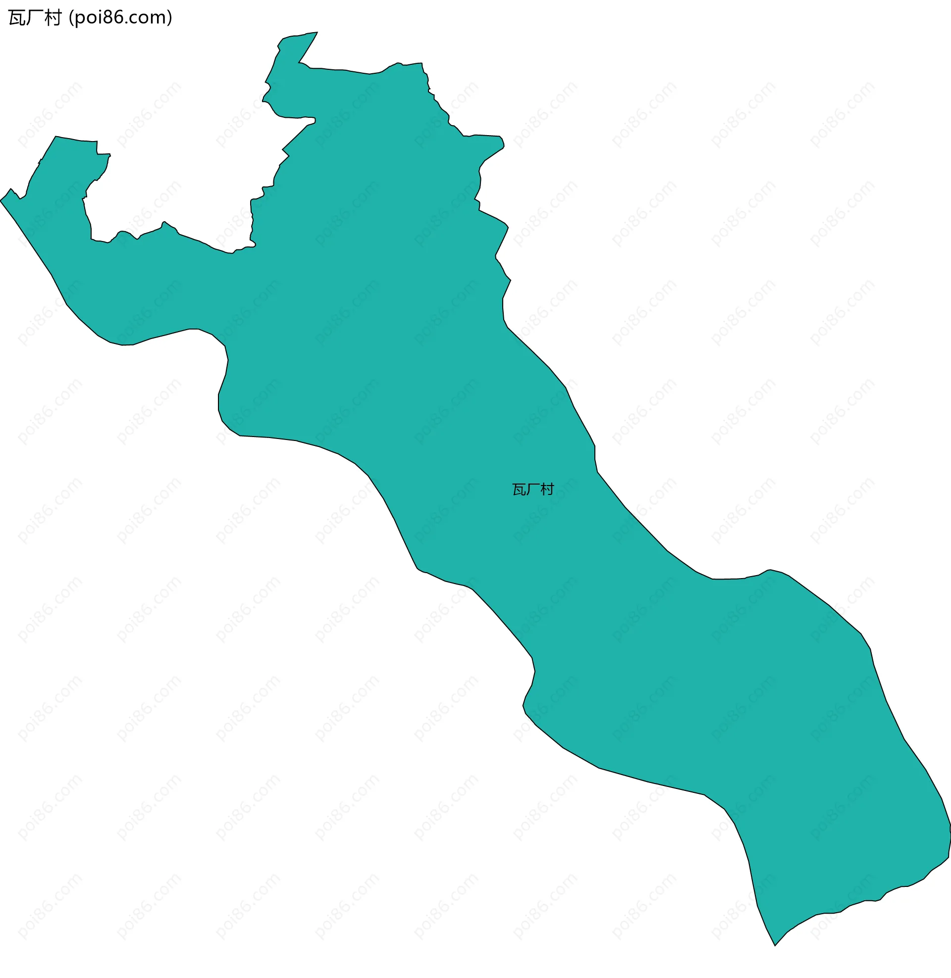 瓦厂村边界地图