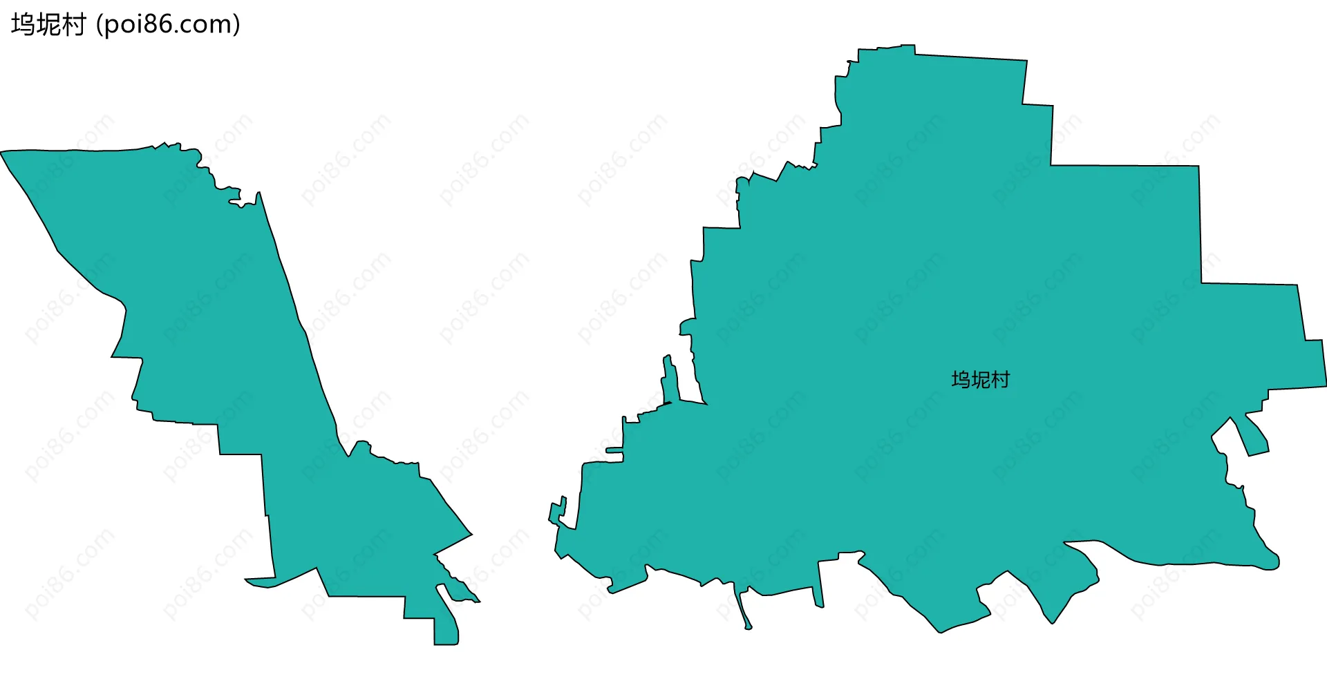 坞坭村边界地图
