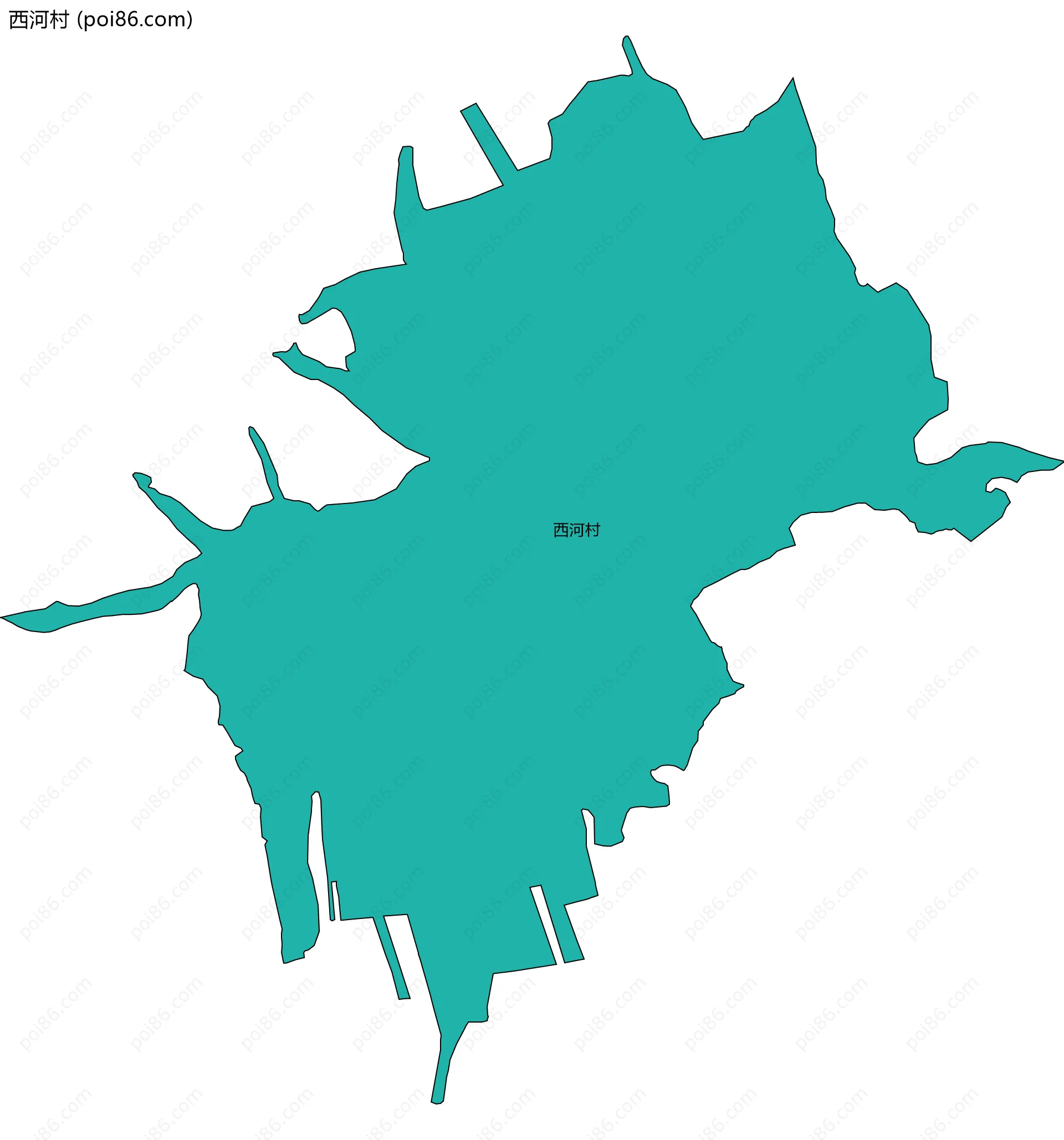 西河村边界地图