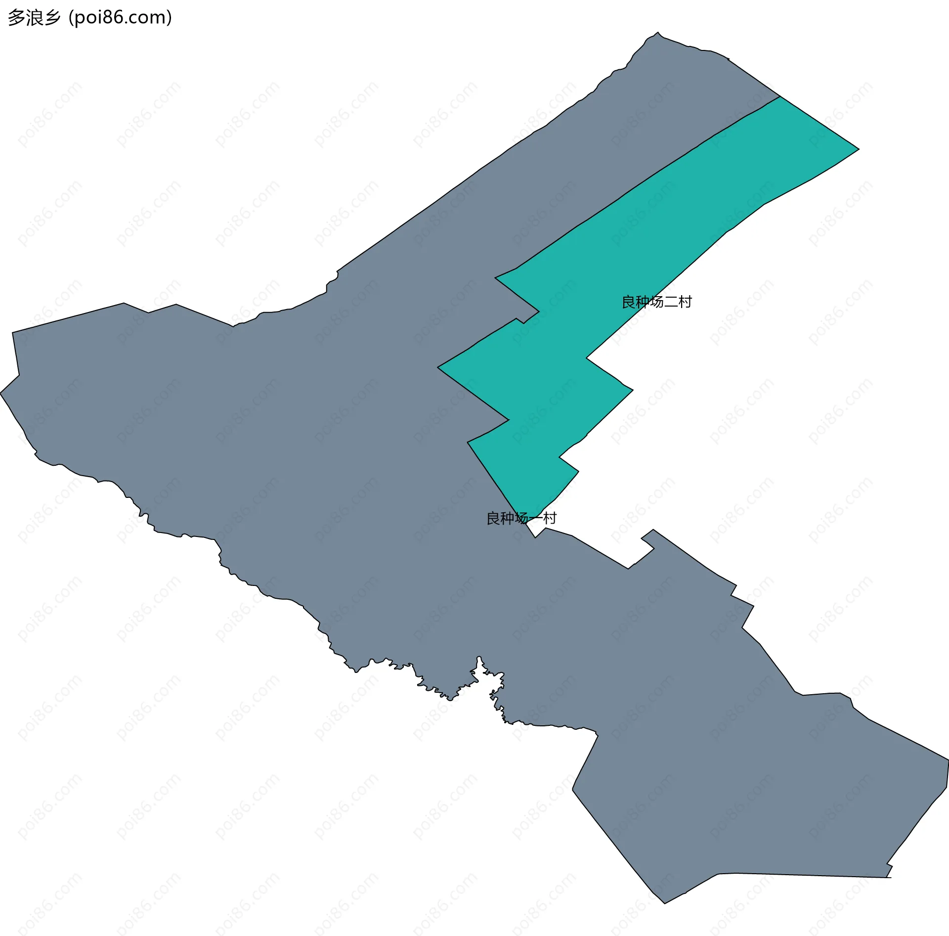 多浪乡边界地图(五级行政区划)