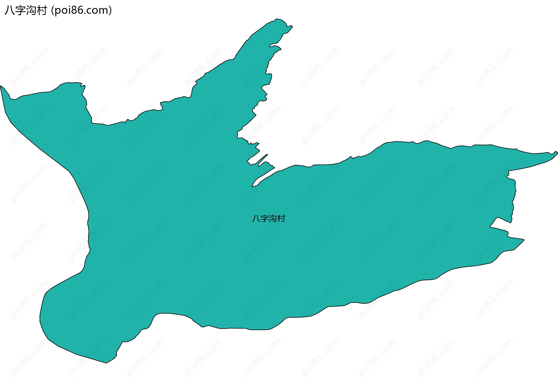 八字沟村边界地图