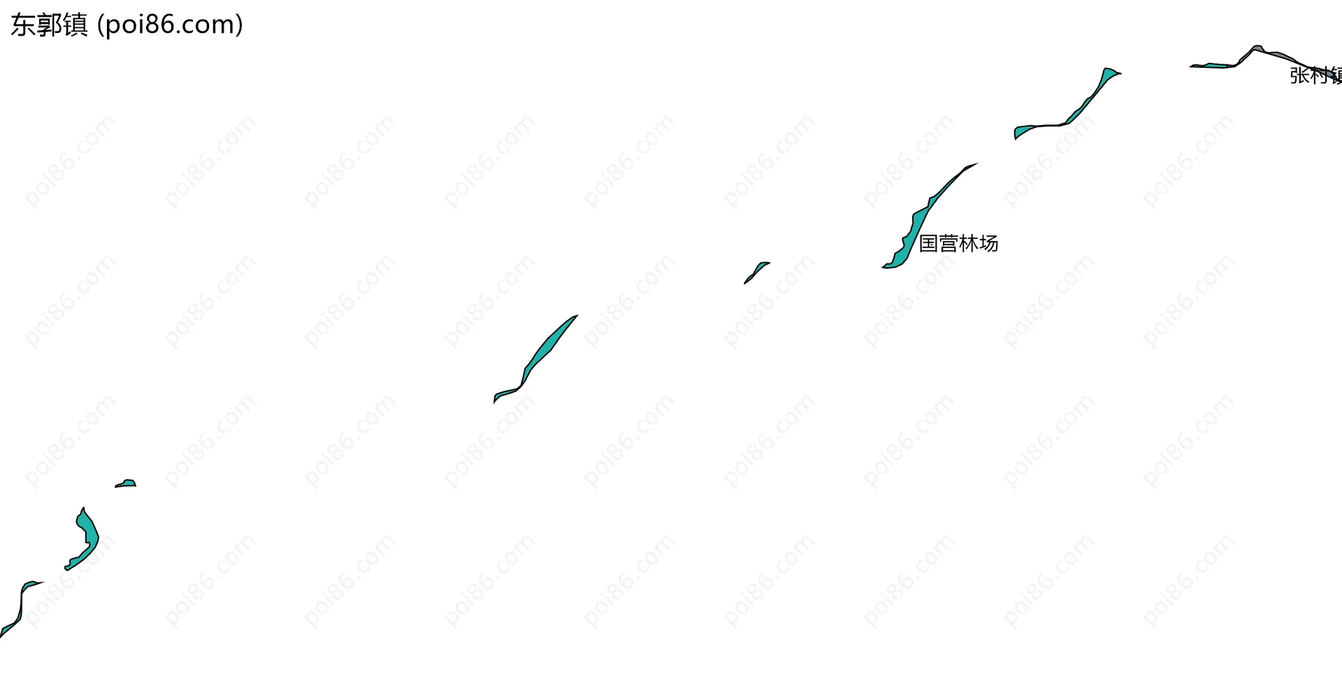 东郭镇边界地图(五级行政区划)