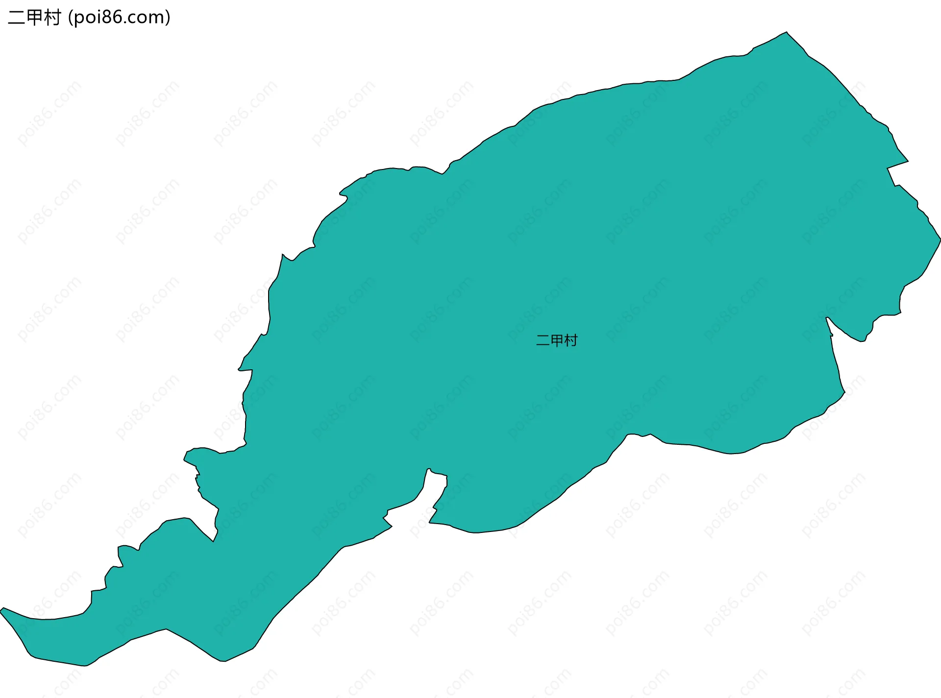 二甲村边界地图
