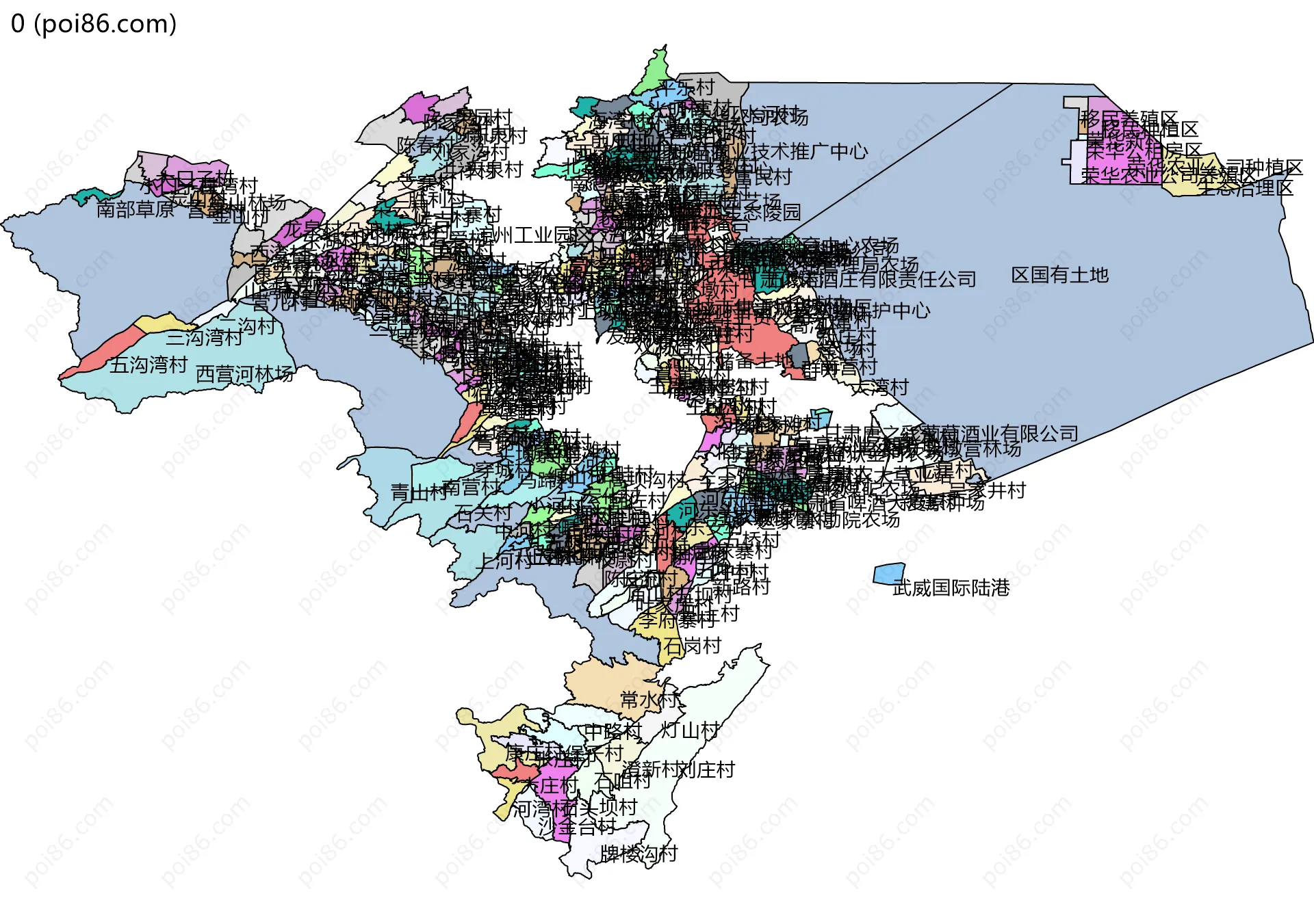 0边界地图(五级行政区划)