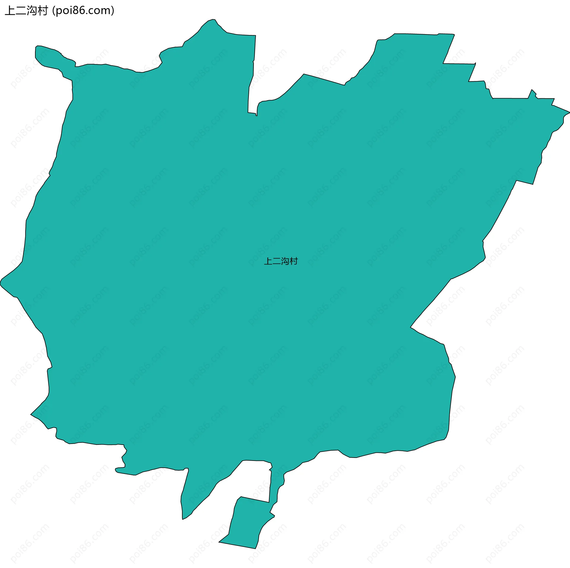上二沟村边界地图