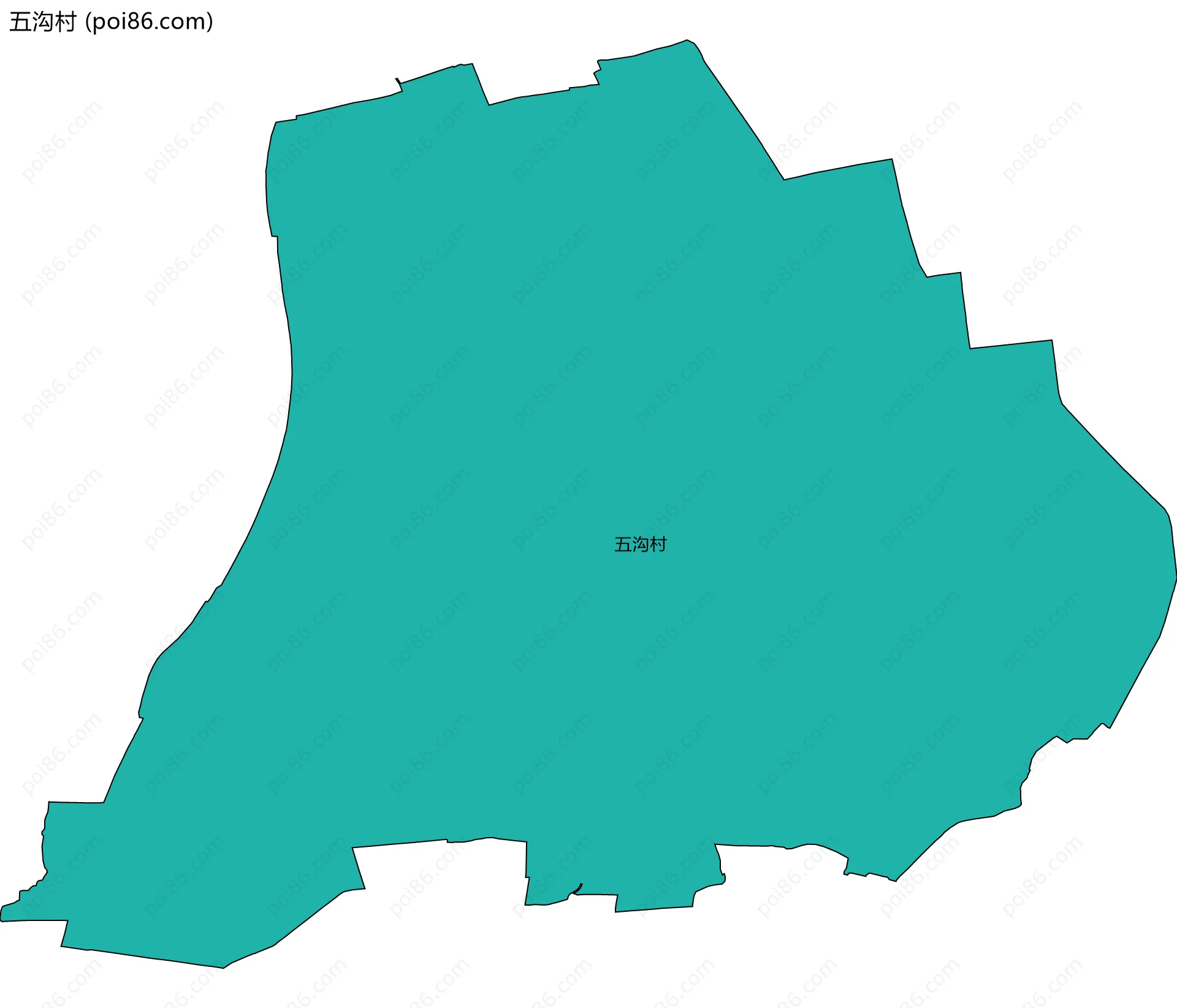 五沟村边界地图