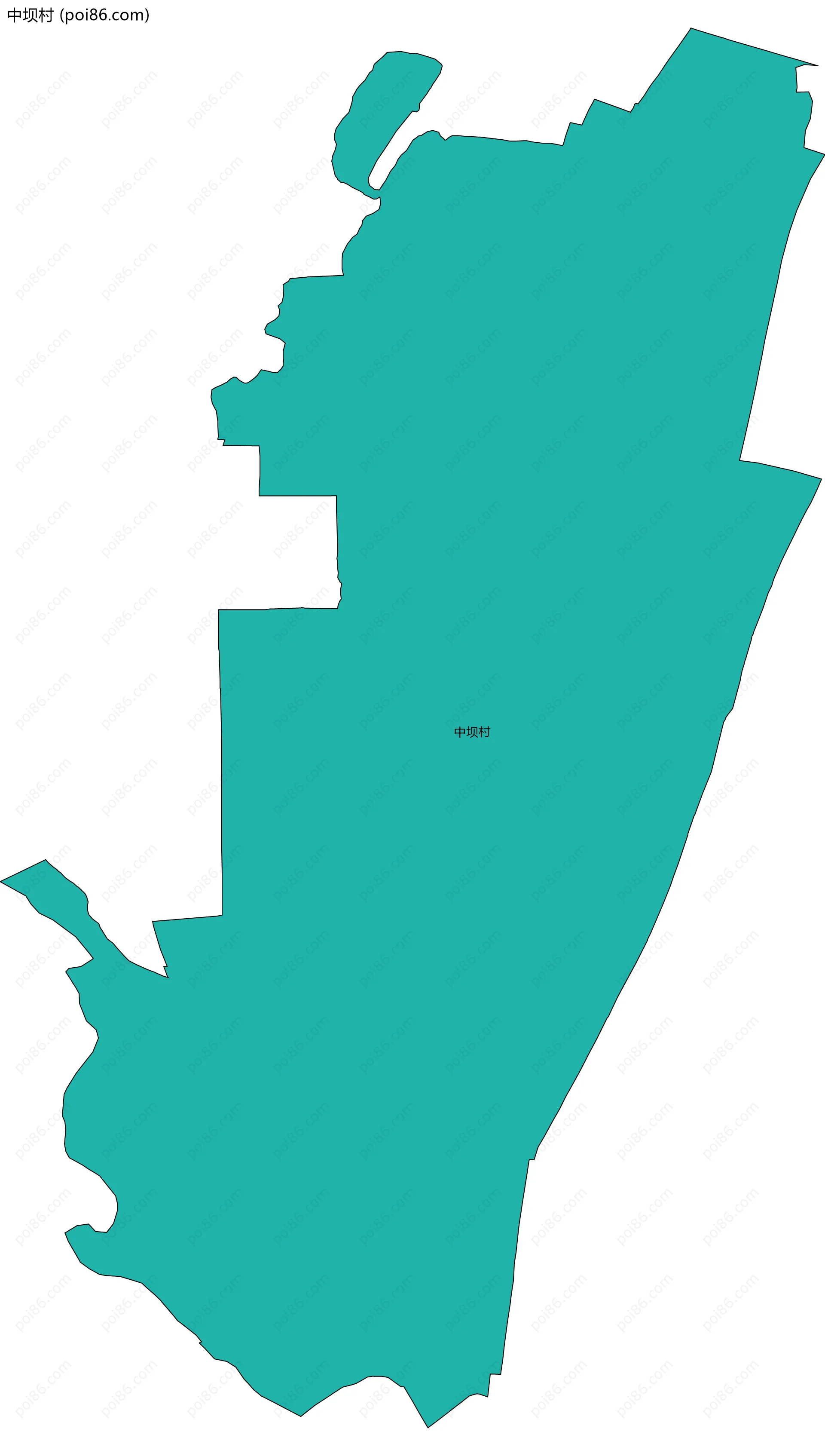 中坝村边界地图