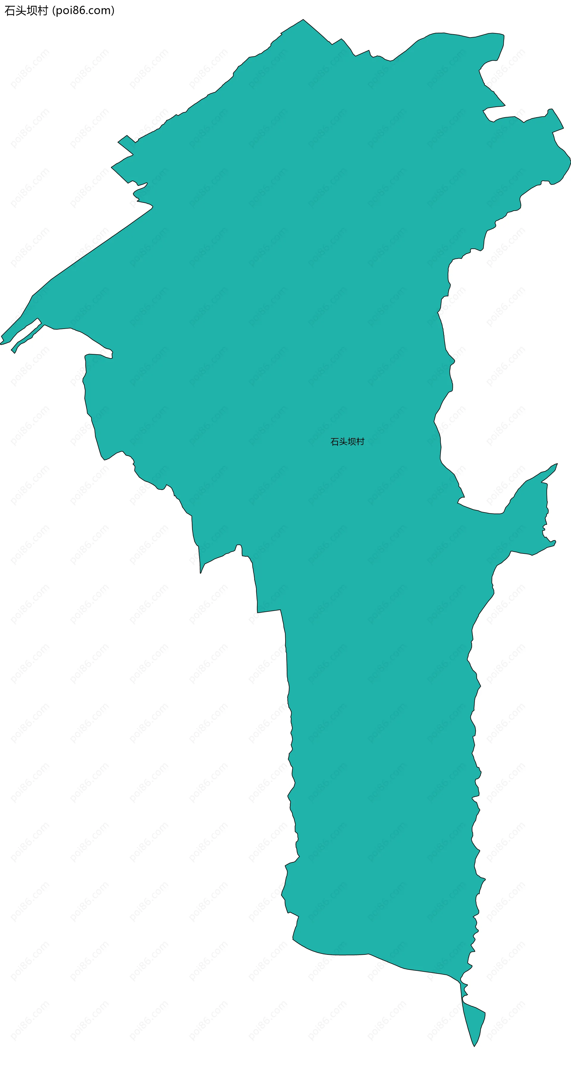 石头坝村边界地图