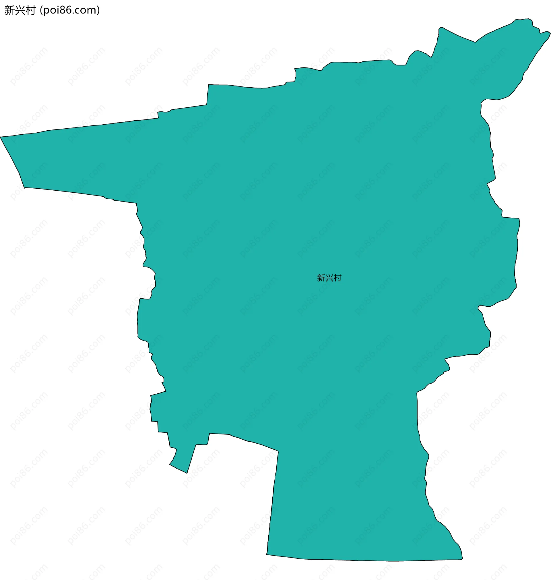 新兴村边界地图