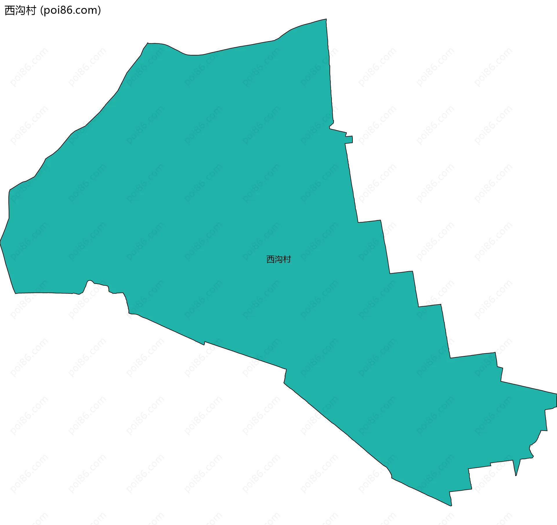 西沟村边界地图