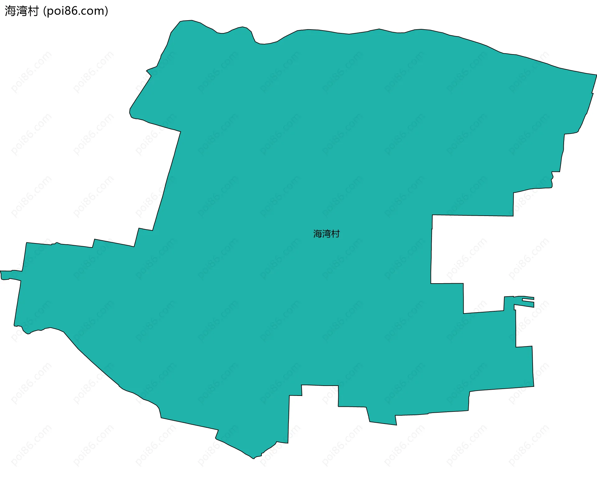 海湾村边界地图
