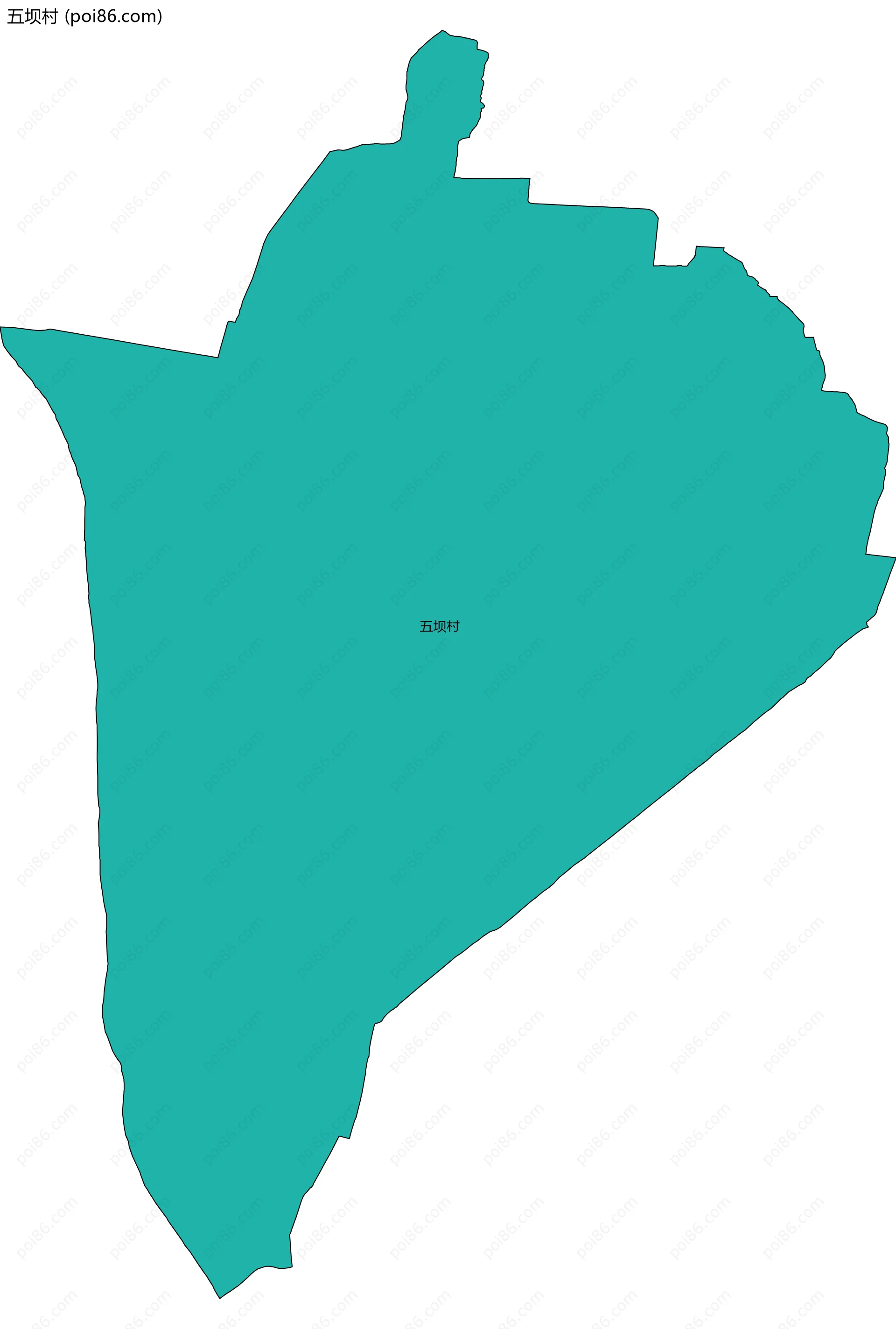 五坝村边界地图