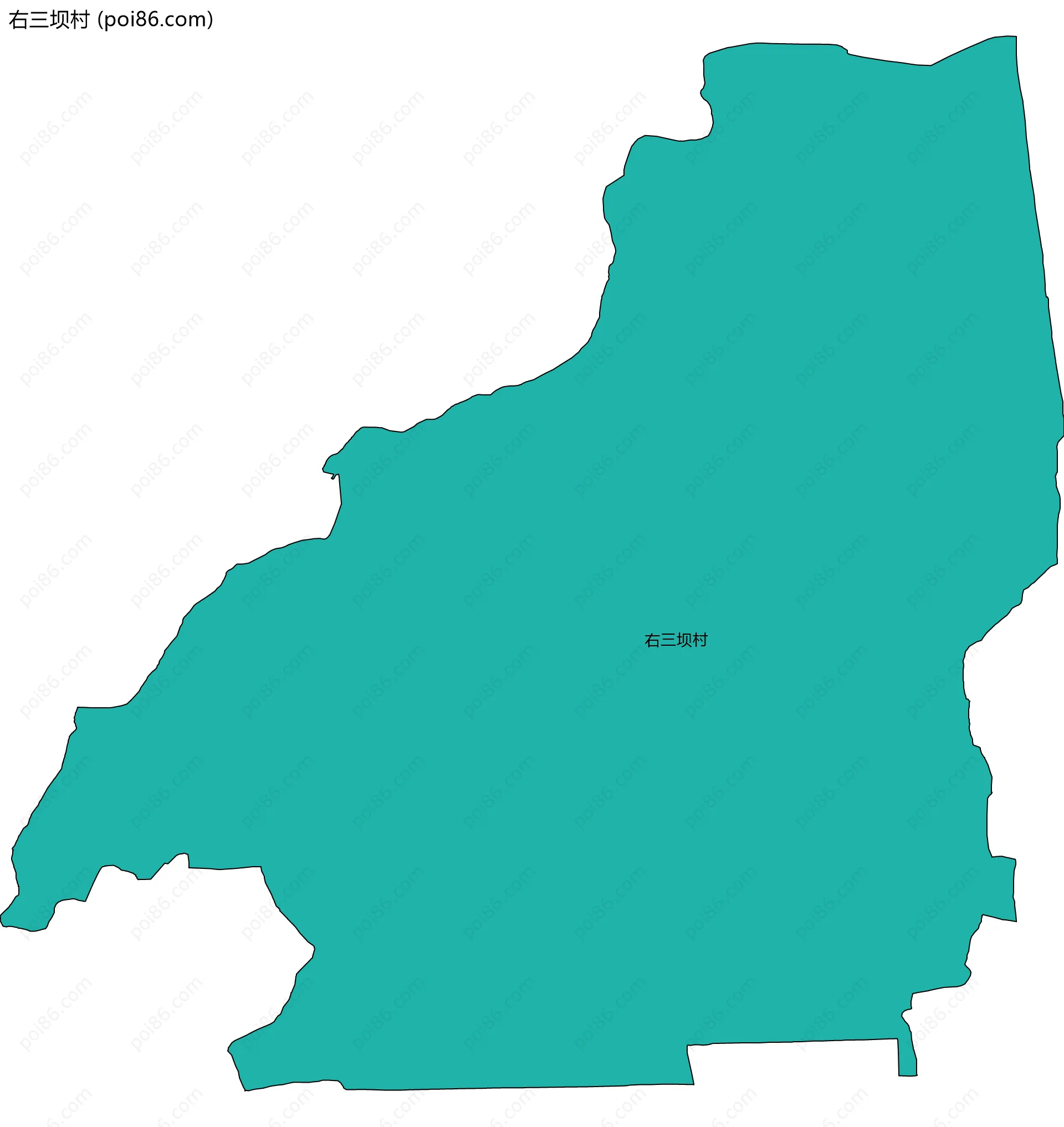 右三坝村边界地图