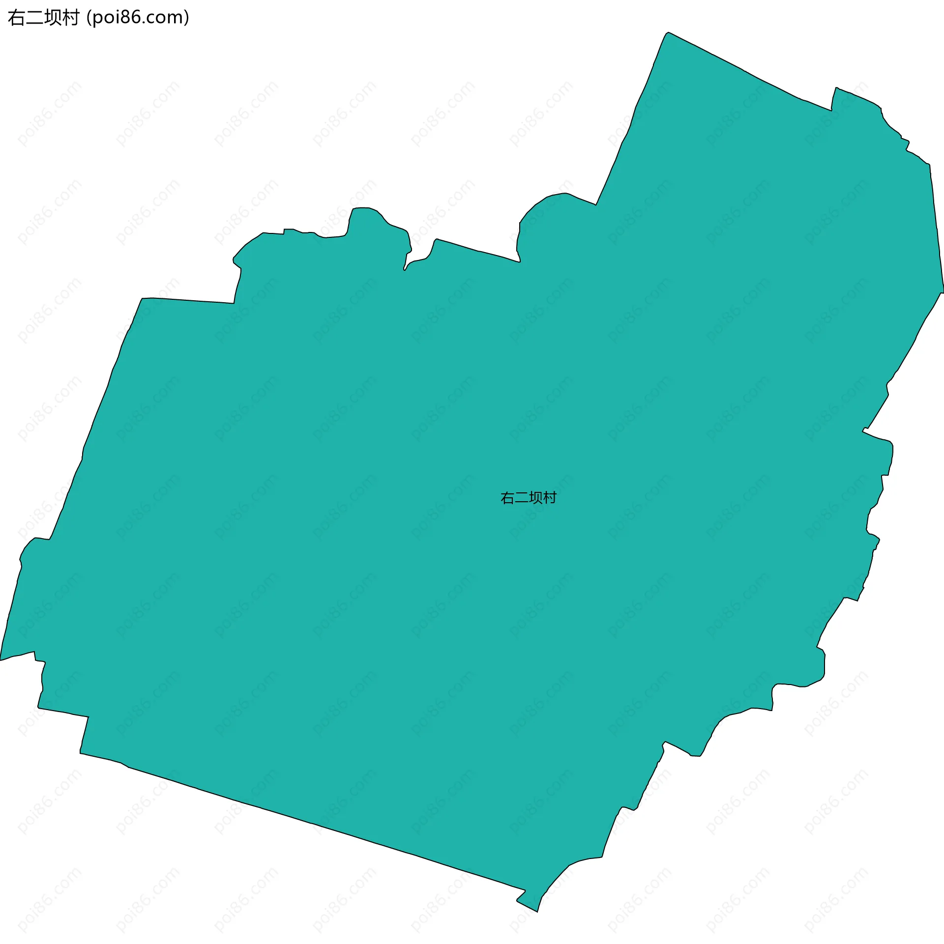 右二坝村边界地图