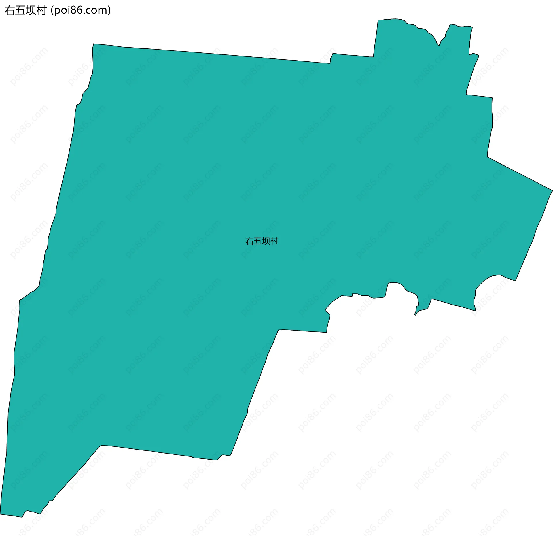 右五坝村边界地图