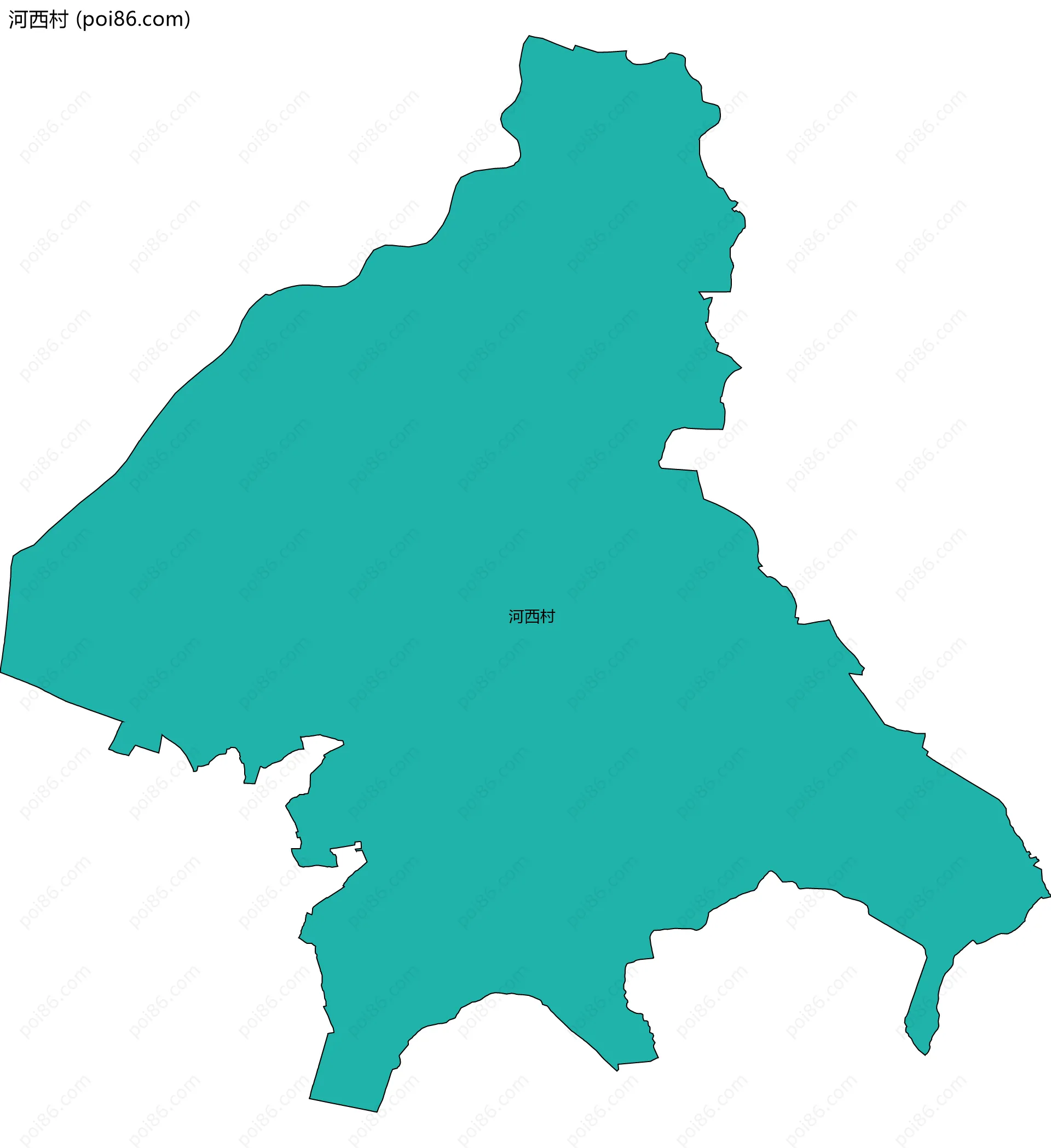 河西村边界地图