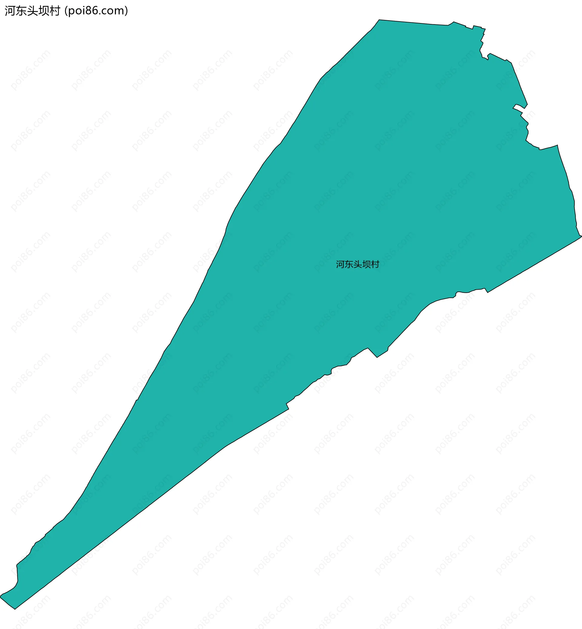 河东头坝村边界地图