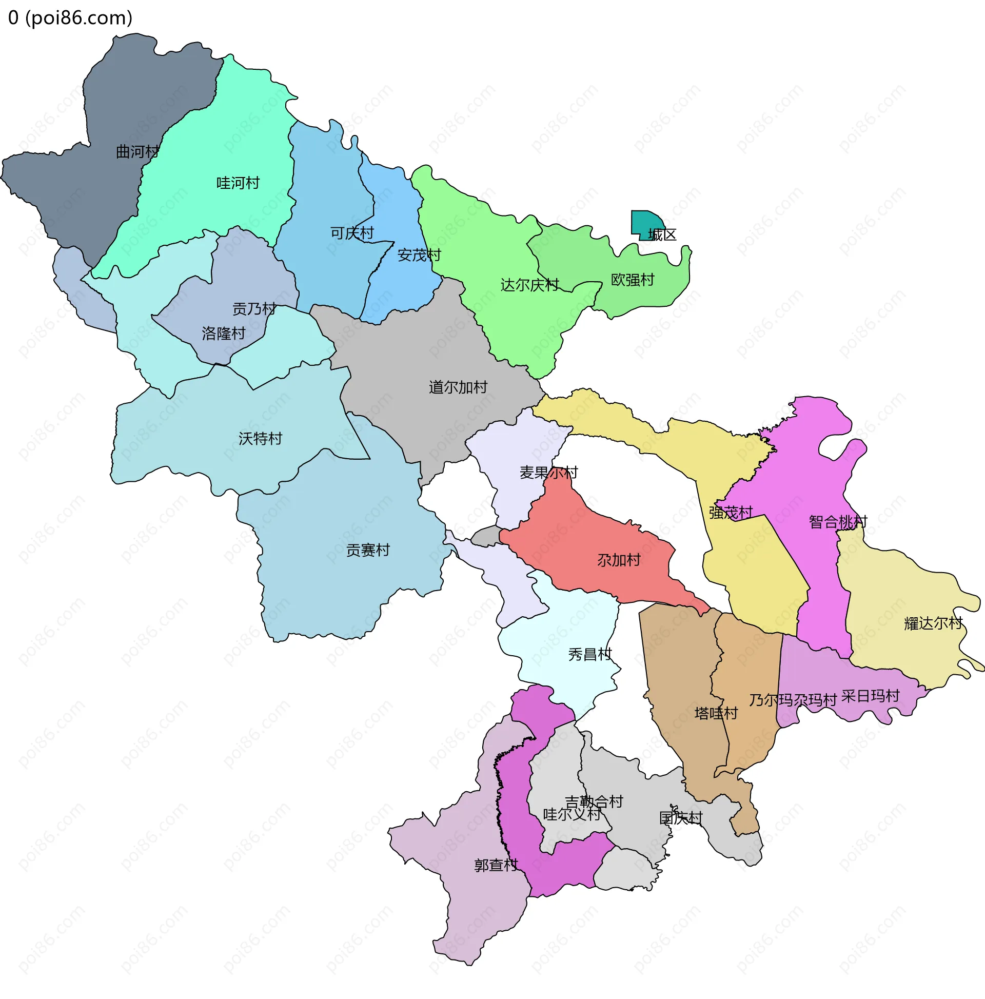 0边界地图(五级行政区划)