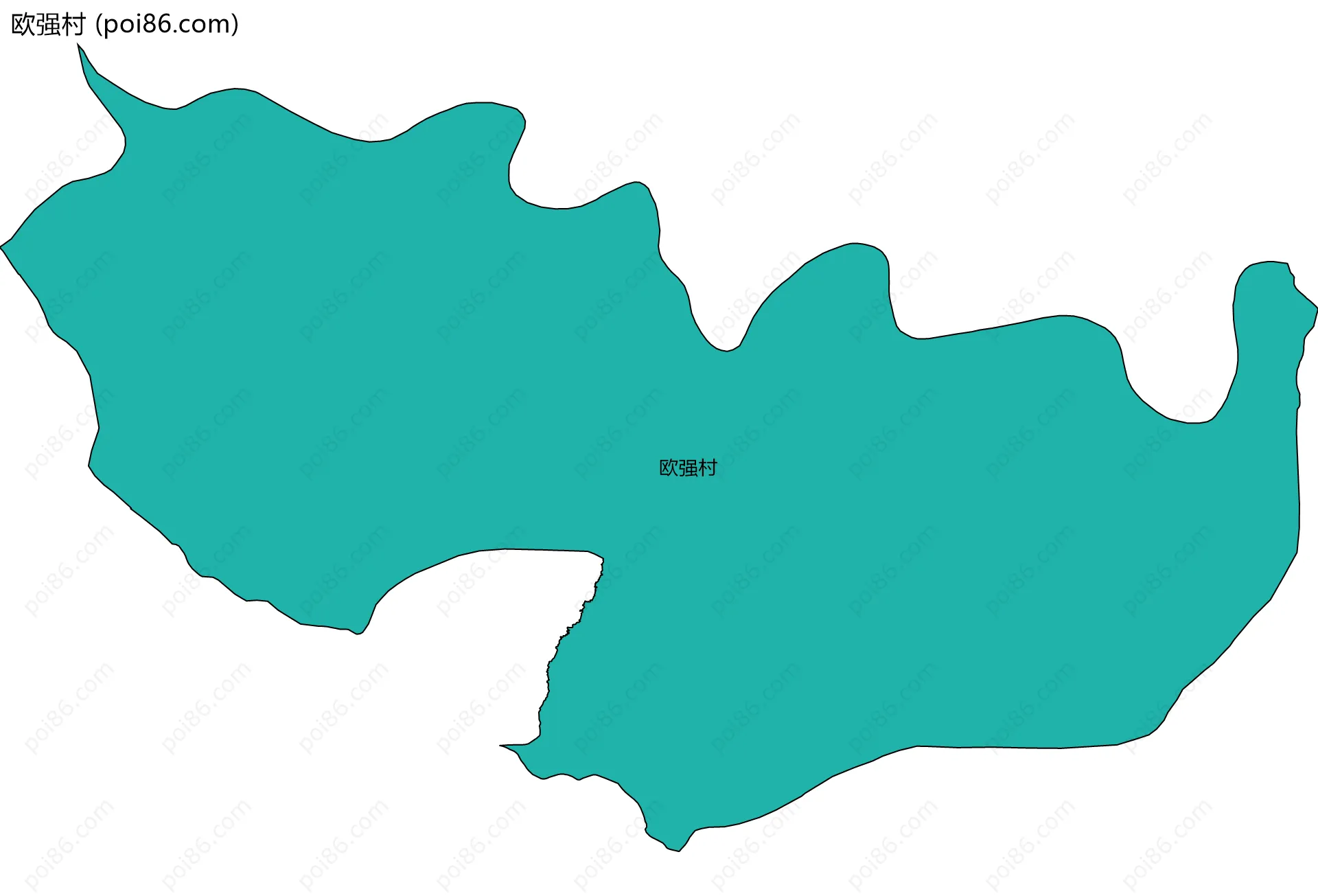 欧强村边界地图