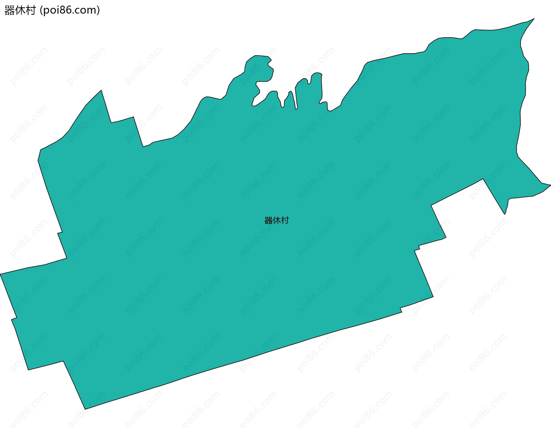 器休村边界地图