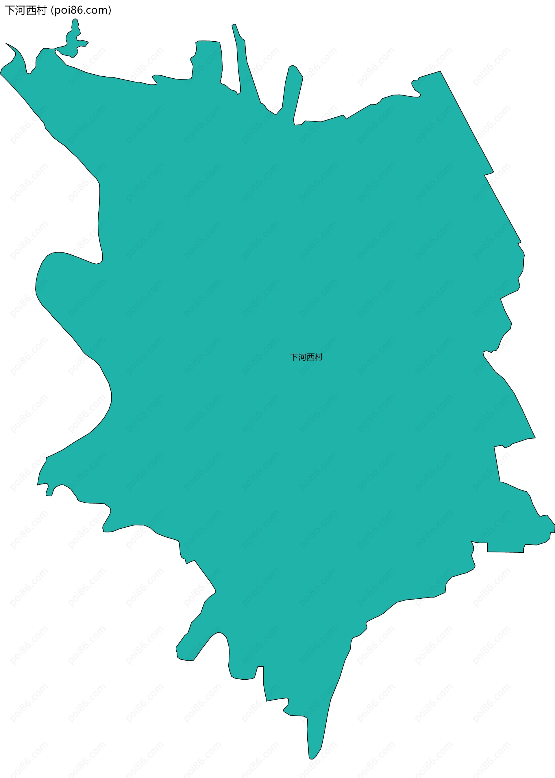 下河西村边界地图