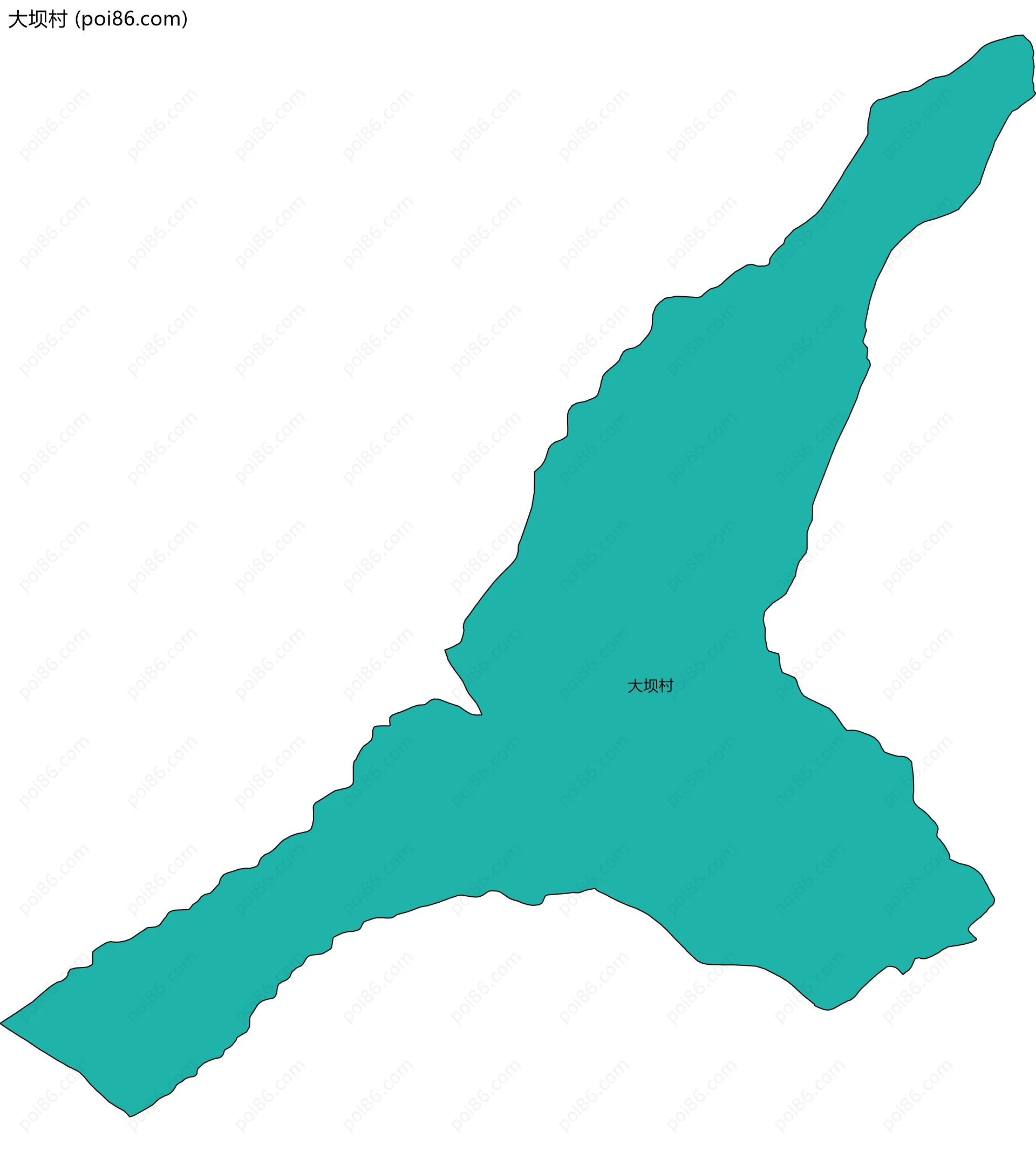 大坝村边界地图