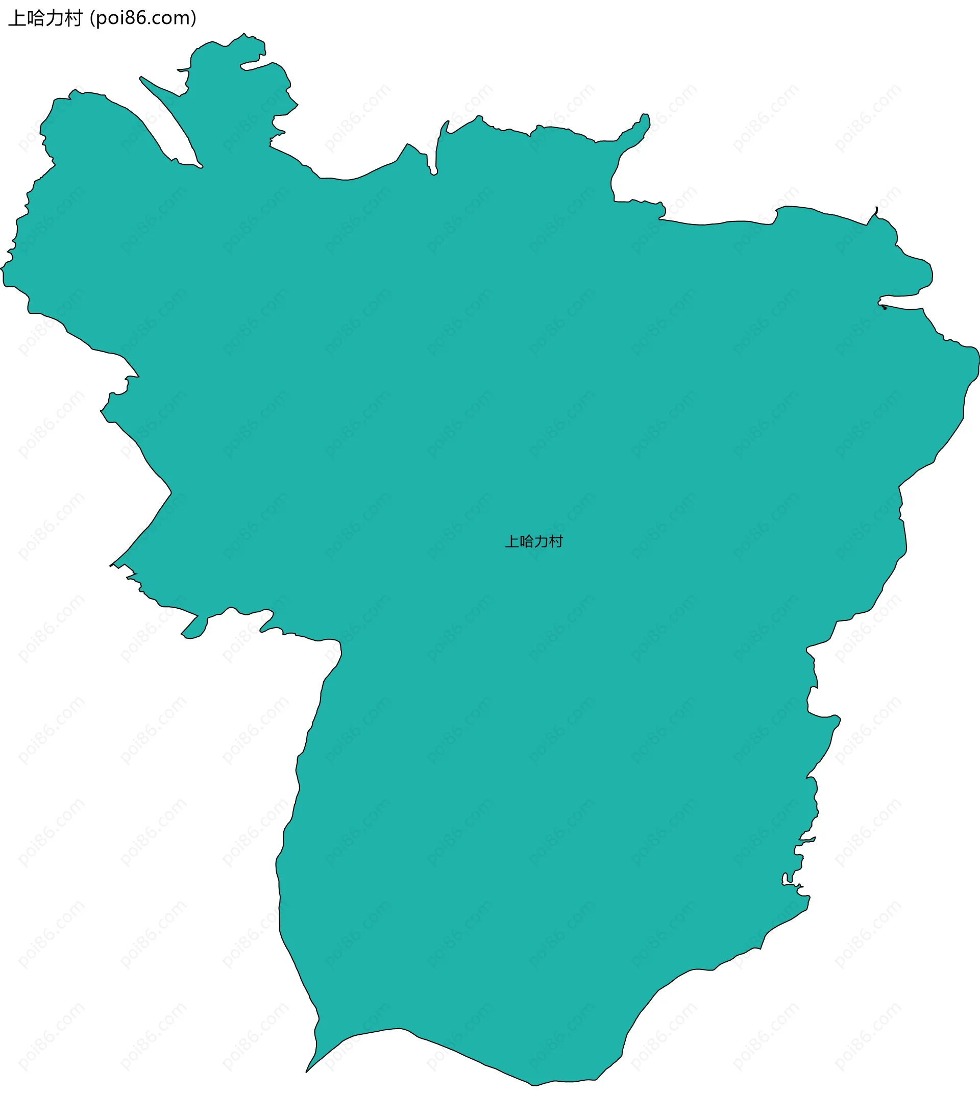 上哈力村边界地图