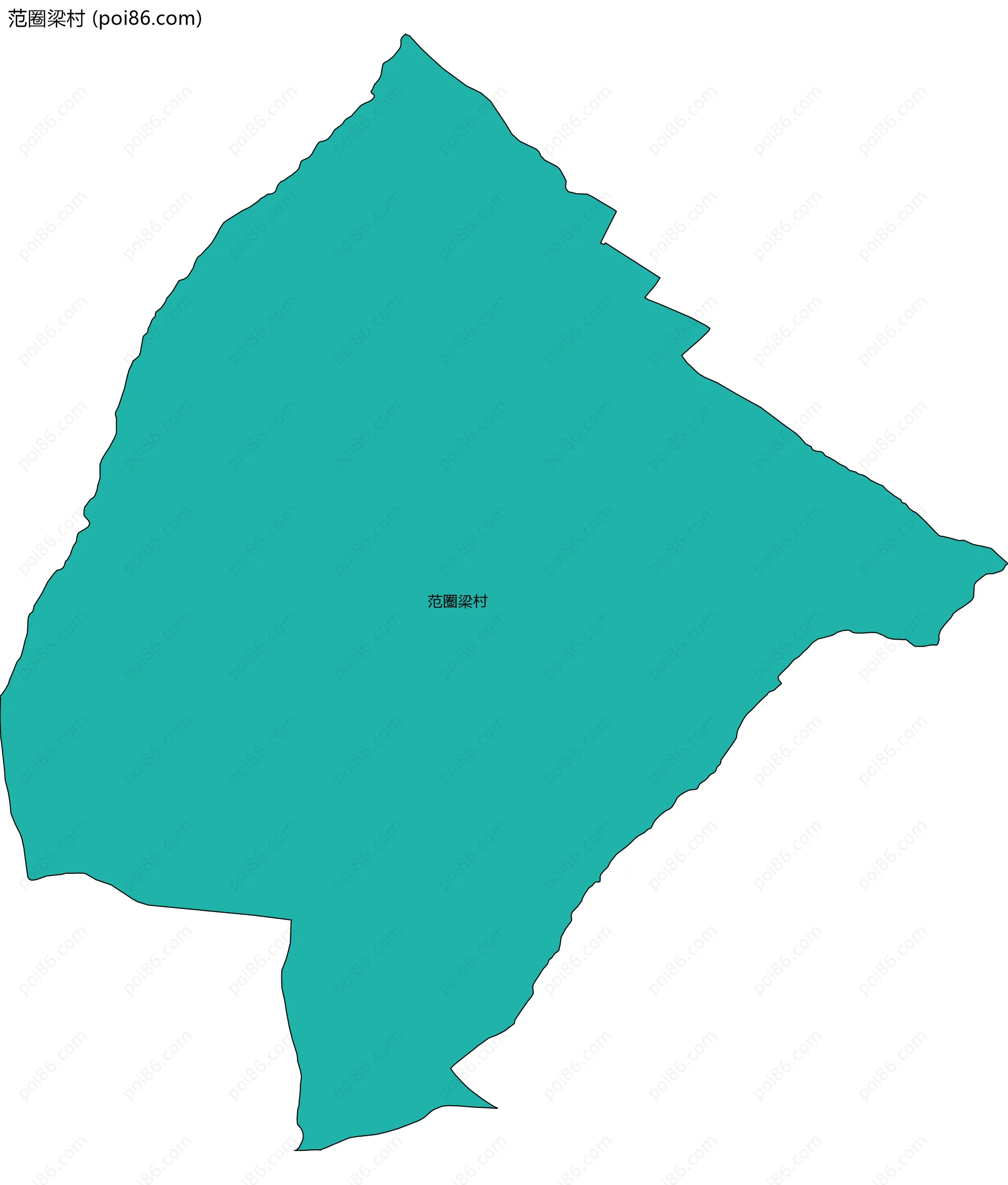范圈梁村边界地图