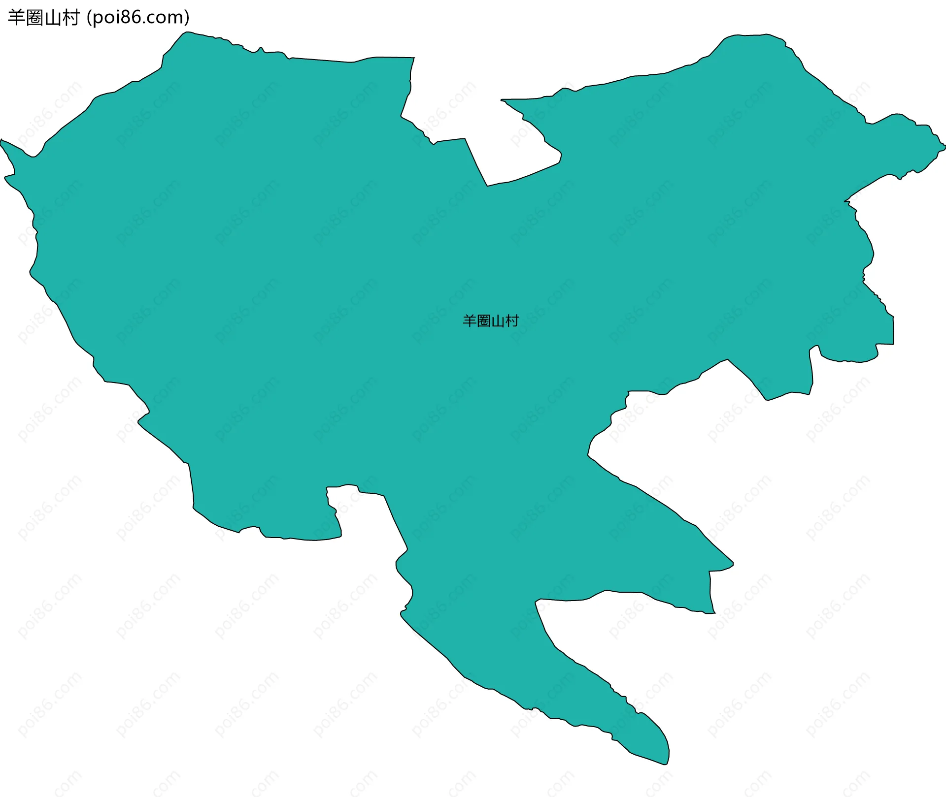 羊圈山村边界地图