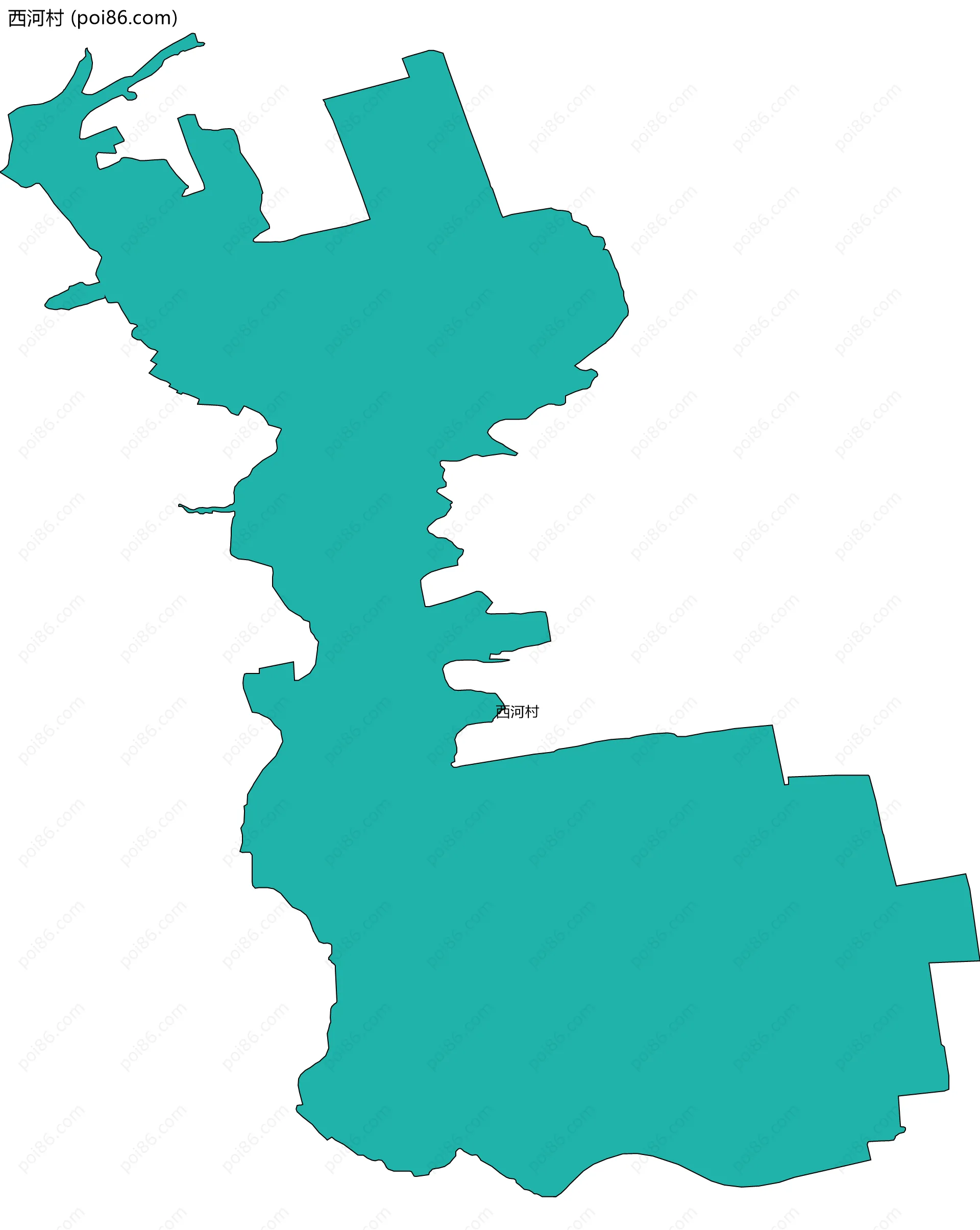 西河村边界地图