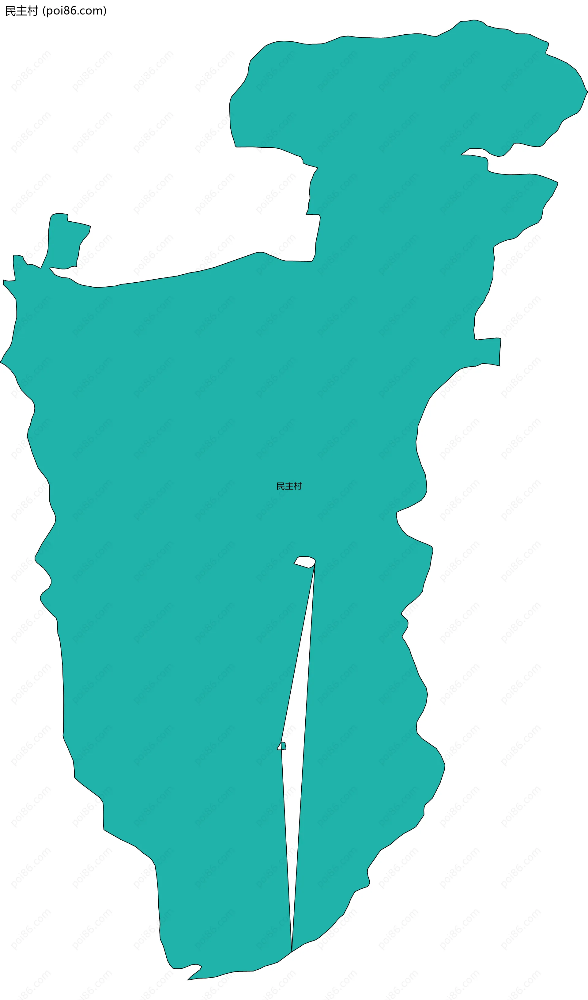 民主村边界地图