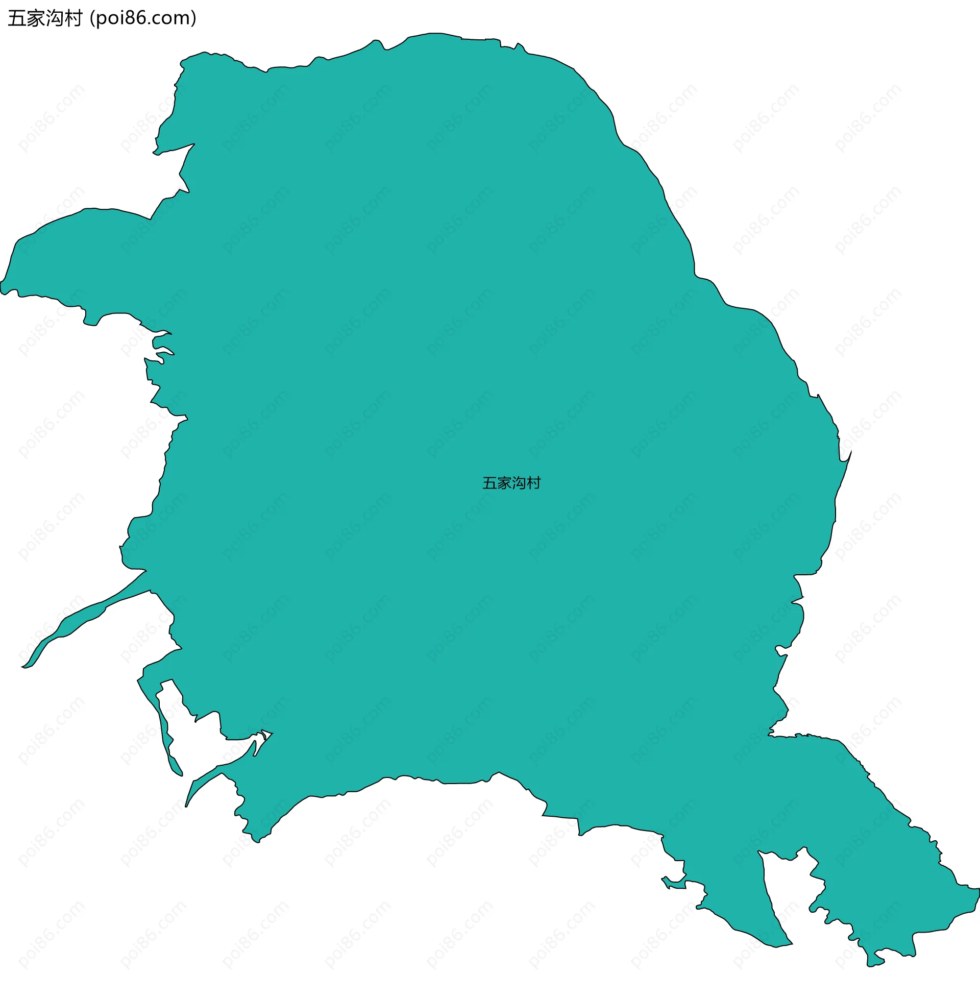 五家沟村边界地图