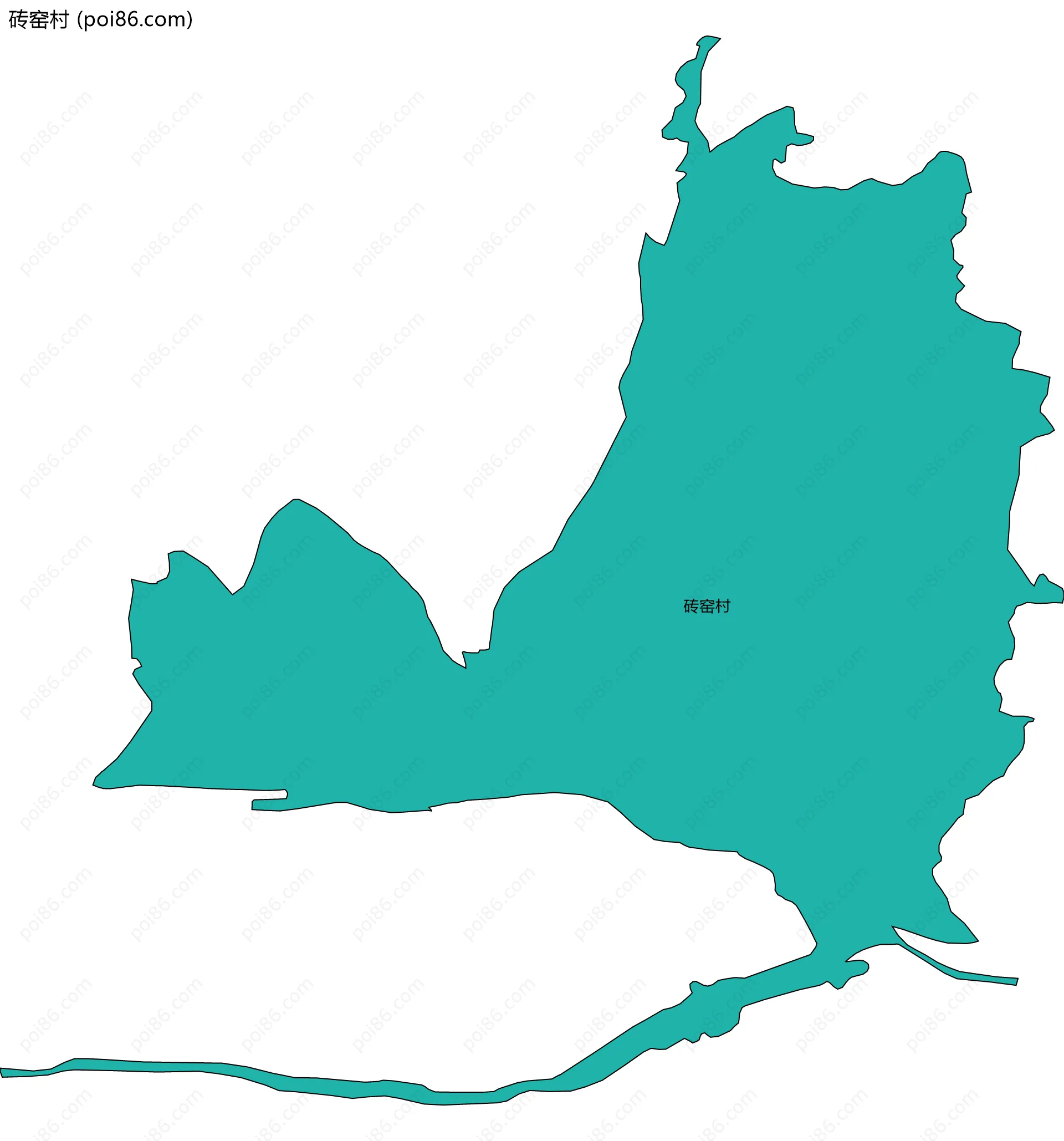 砖窑村边界地图