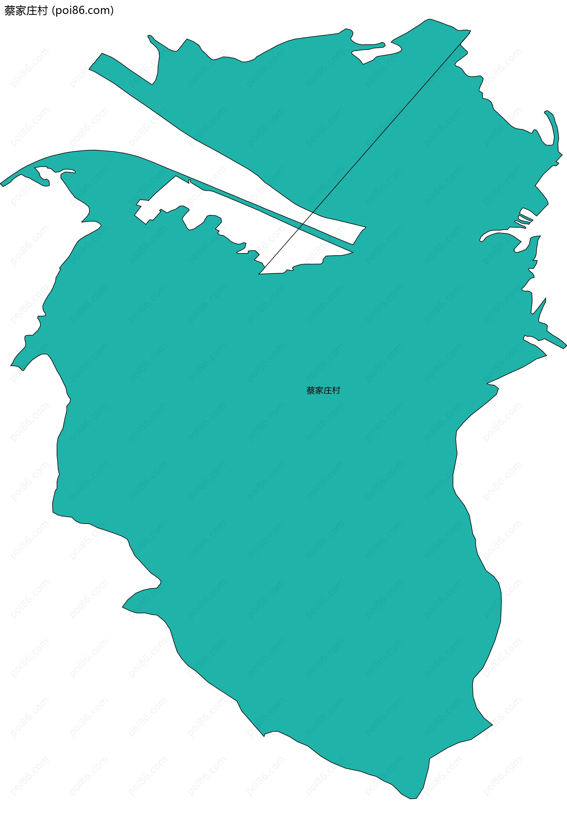 蔡家庄村边界地图