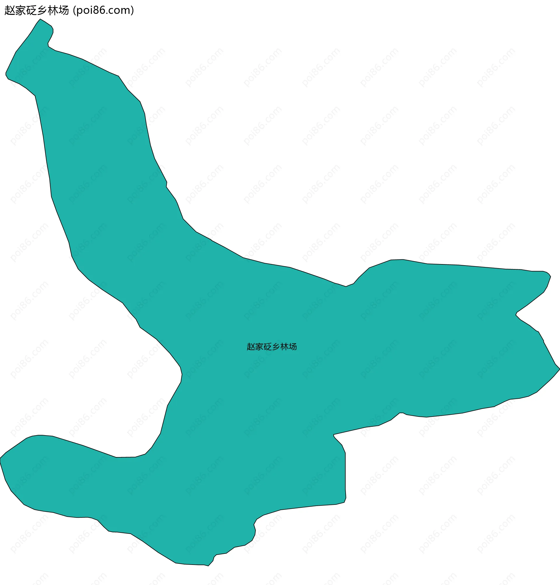 赵家砭乡林场边界地图(五级行政区划)