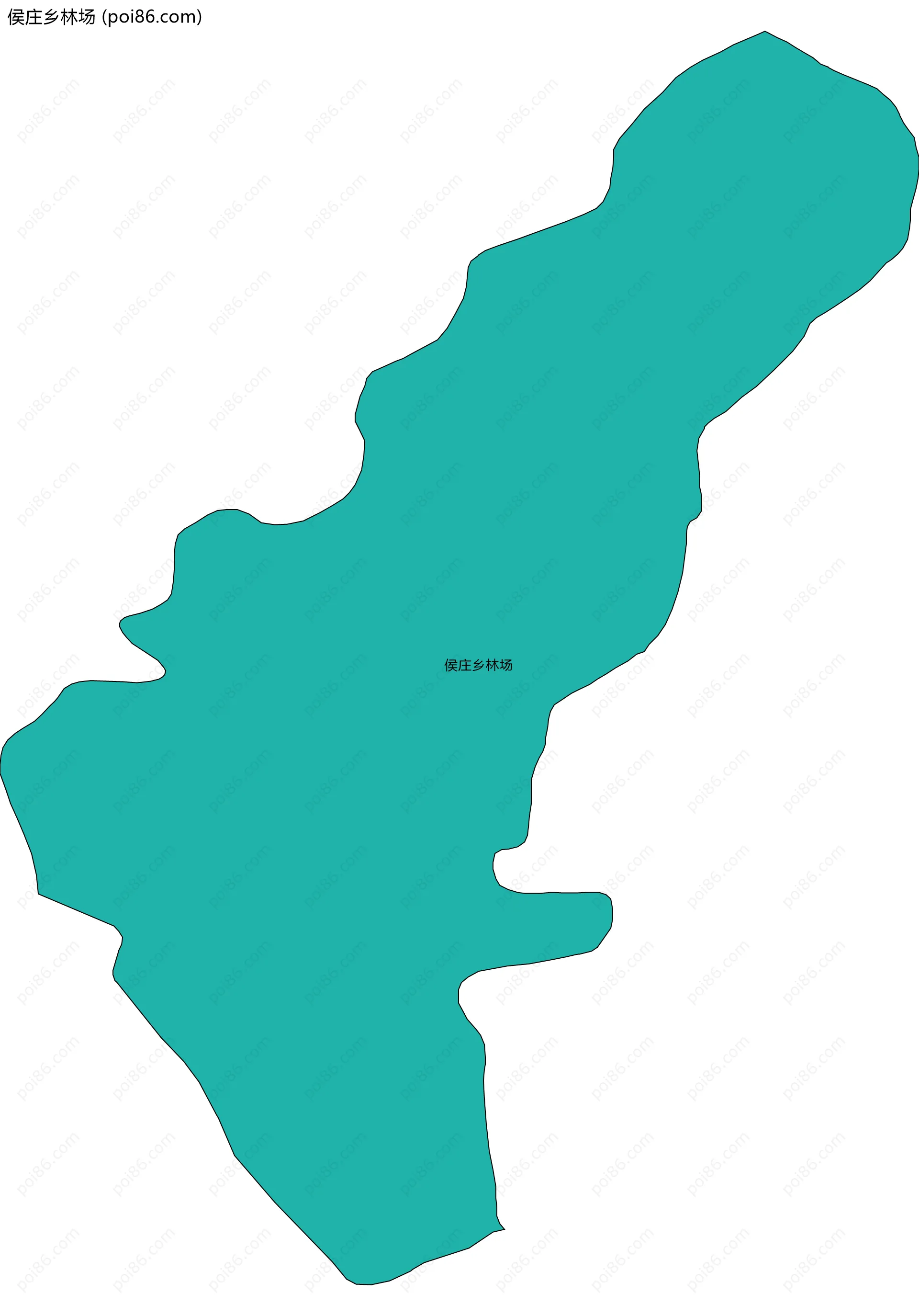 侯庄乡林场边界地图(五级行政区划)