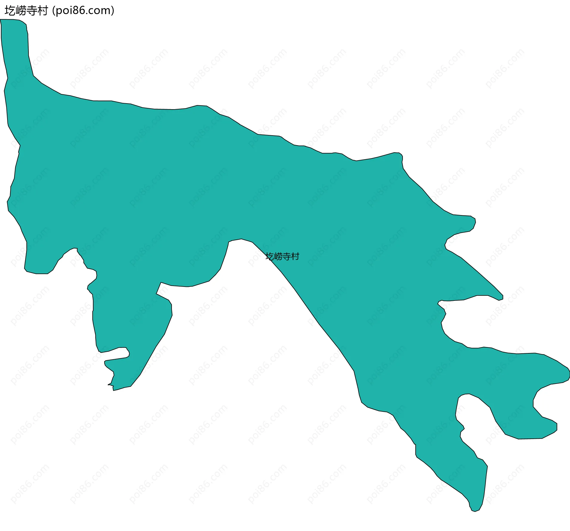 圪崂寺村边界地图