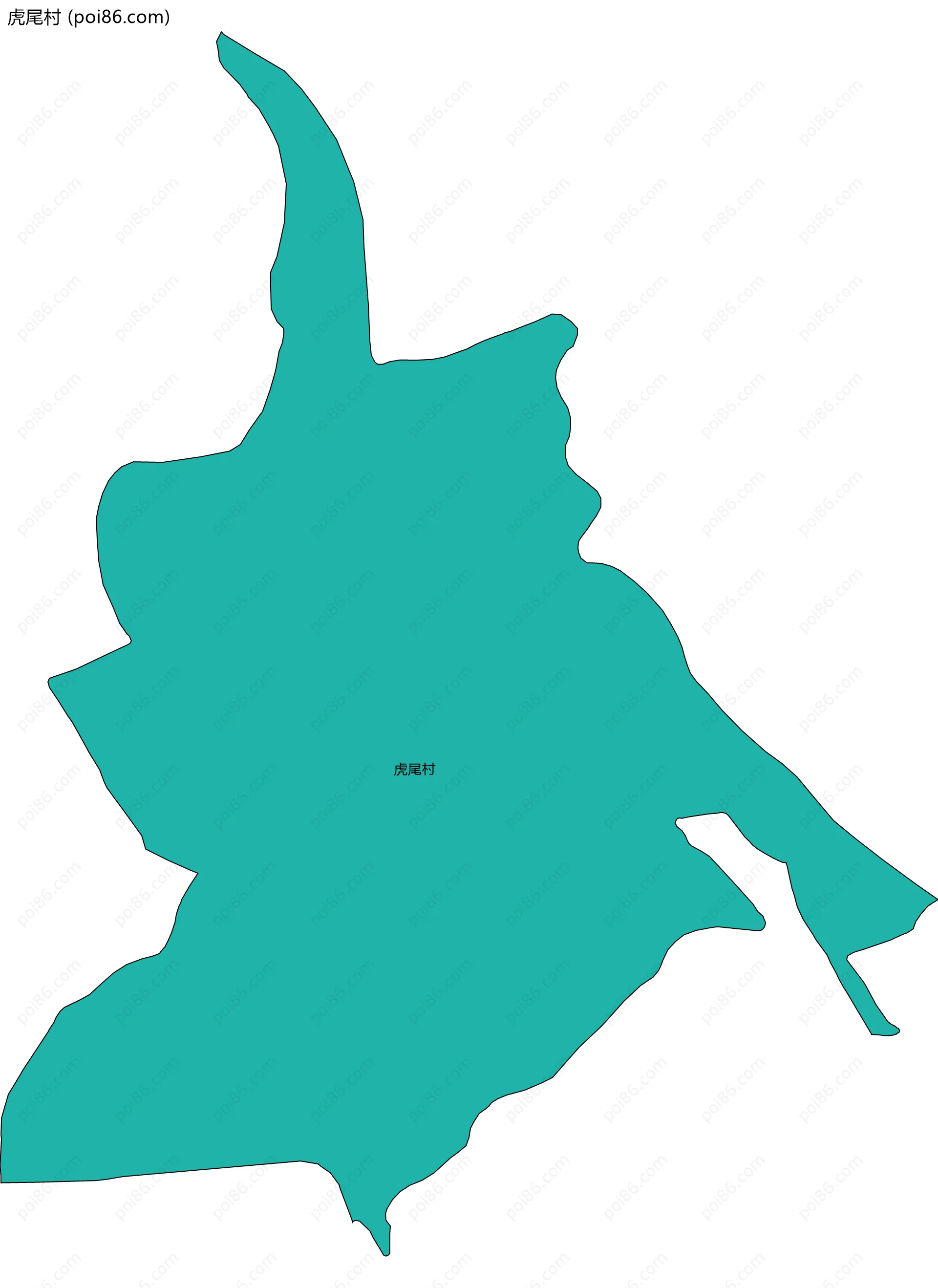 虎尾村边界地图