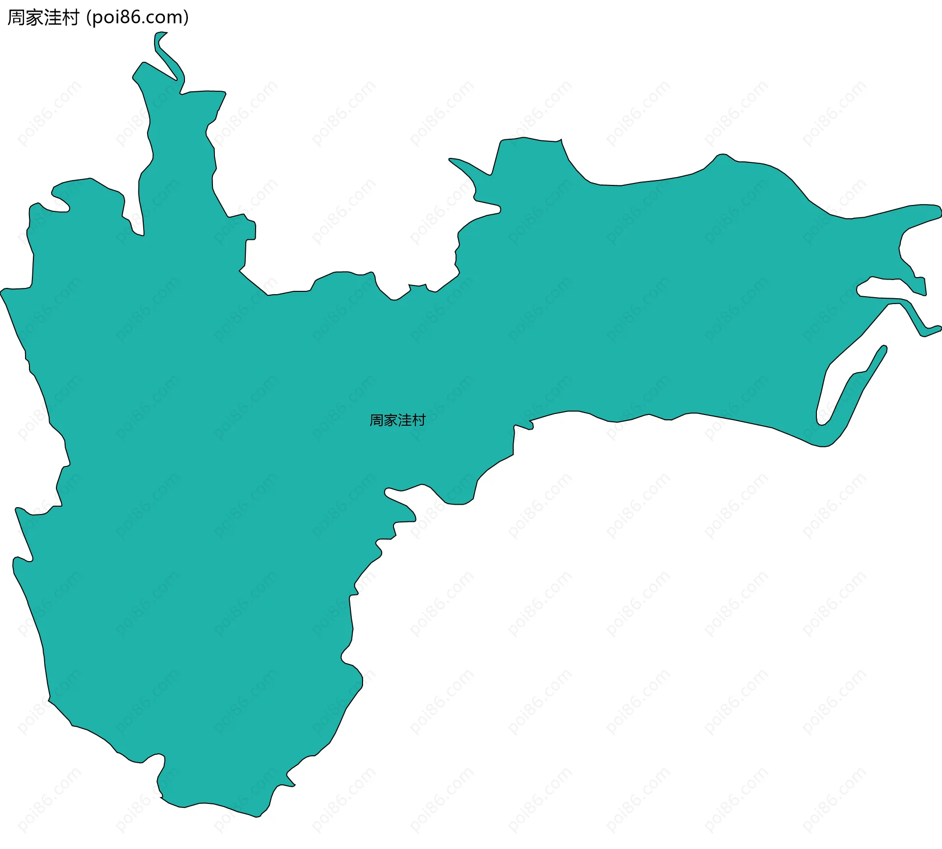 周家洼村边界地图