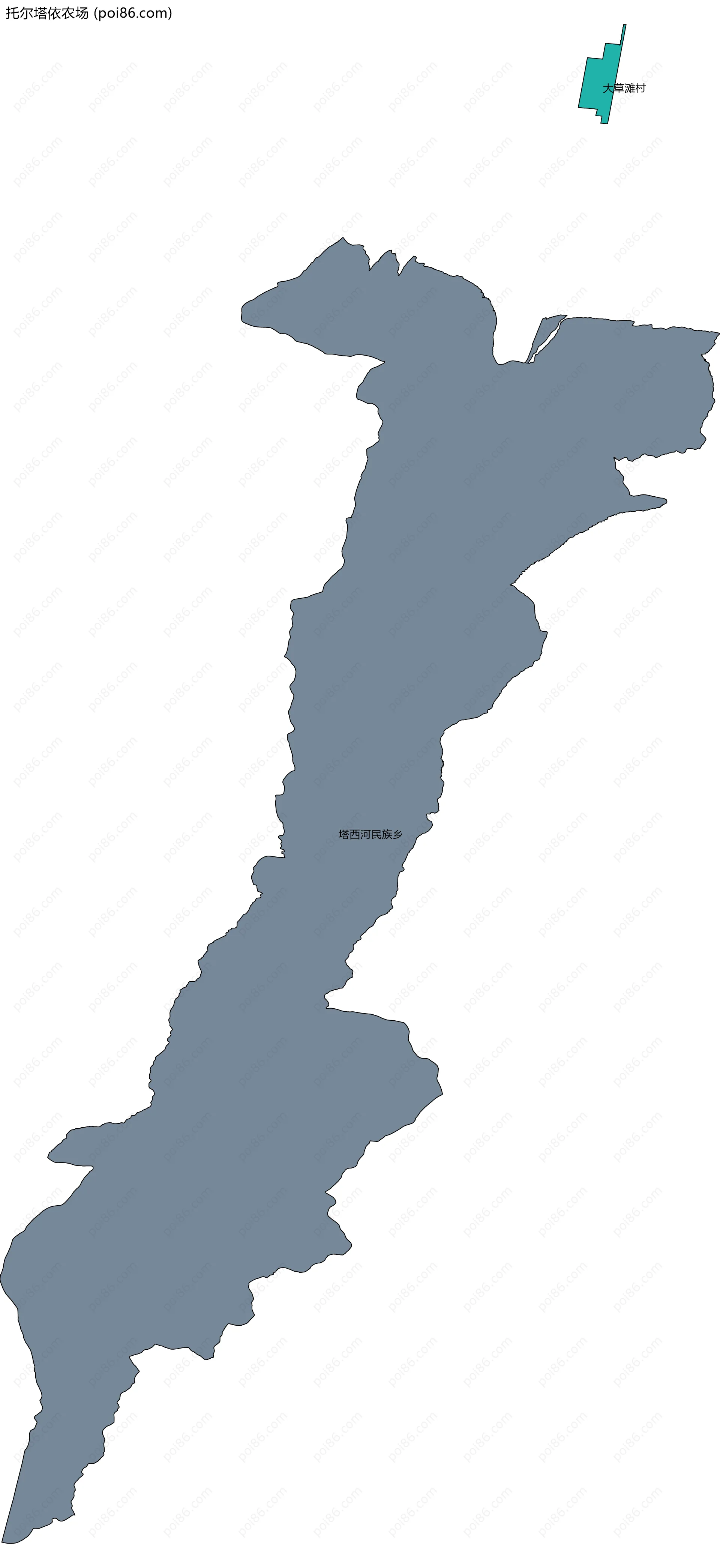 托尔塔依农场边界地图(五级行政区划)