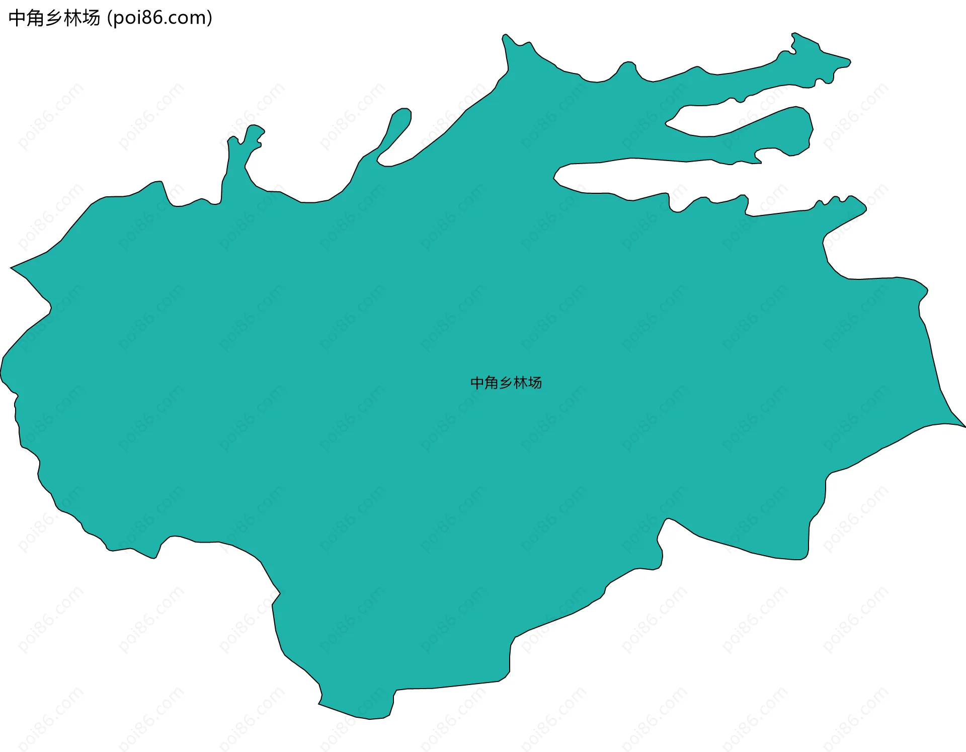 中角乡林场边界地图(五级行政区划)